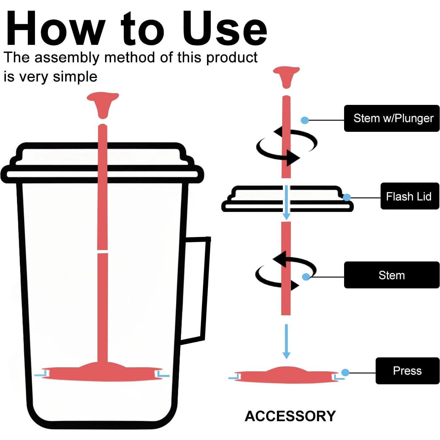 Juego de 2 Prensas Francesas de Silicona ziHenryDa 16cm