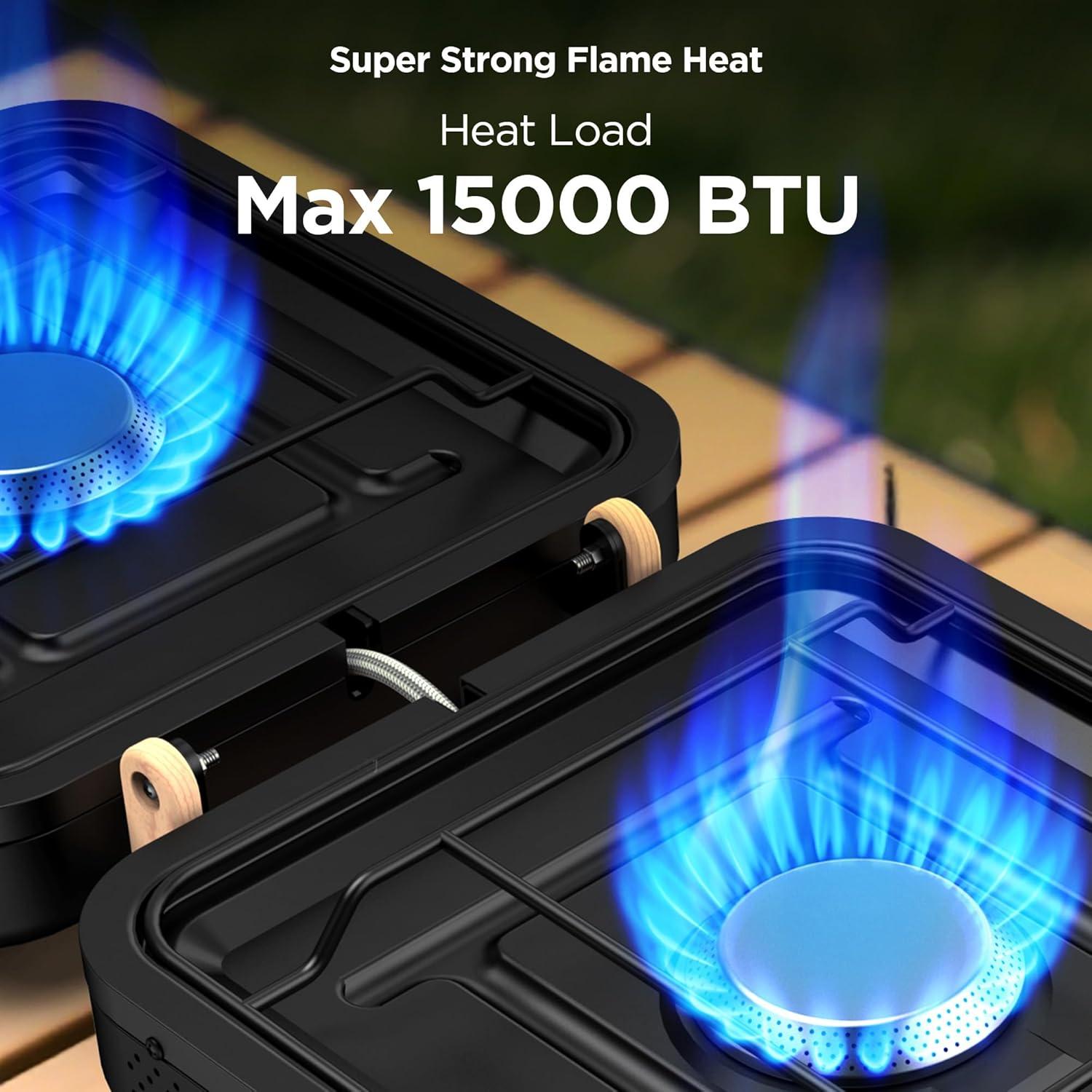 Estufa de Camping de Propano 2 Quemadores KSL01 15000 BTU