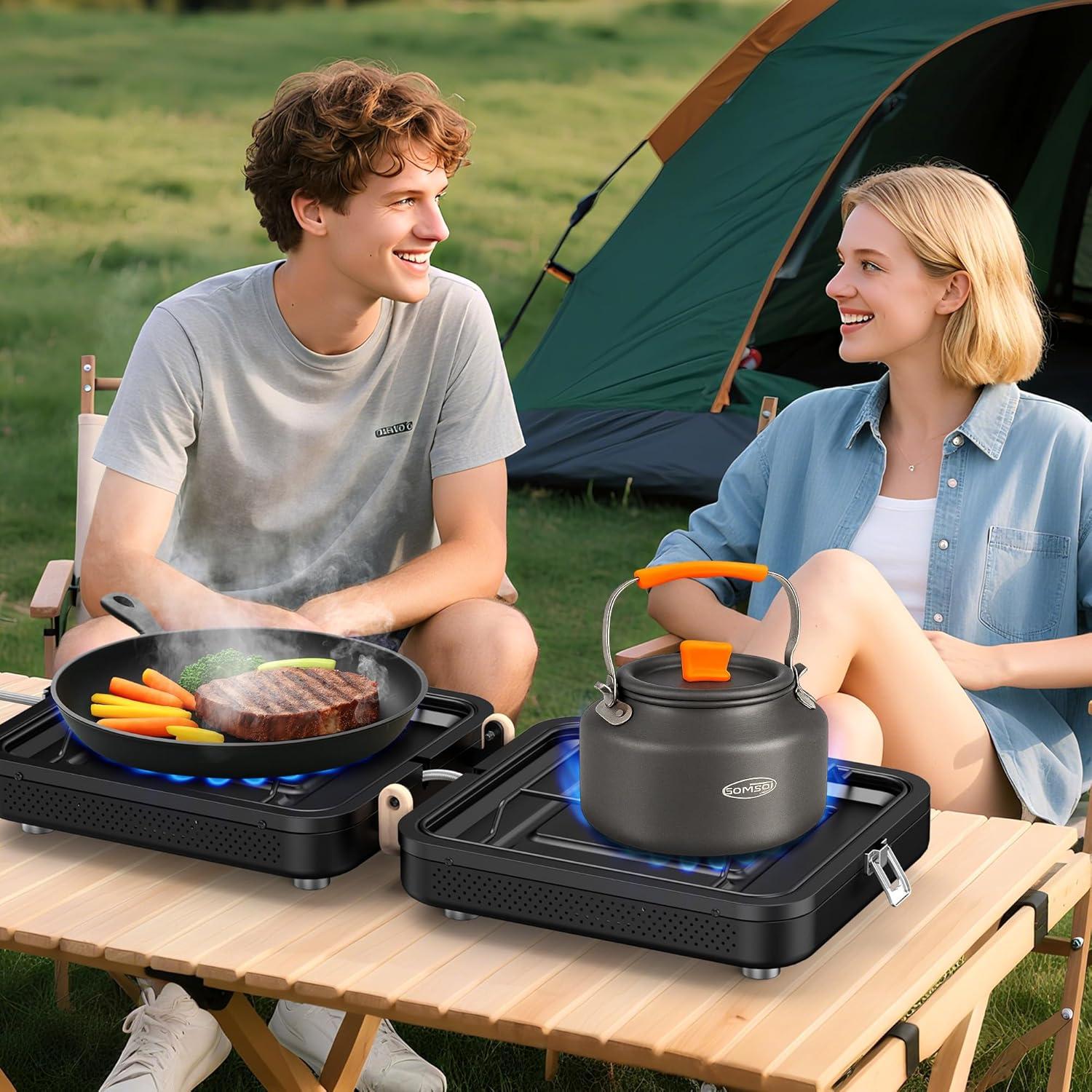 Estufa de Camping de Propano 2 Quemadores KSL01 15000 BTU