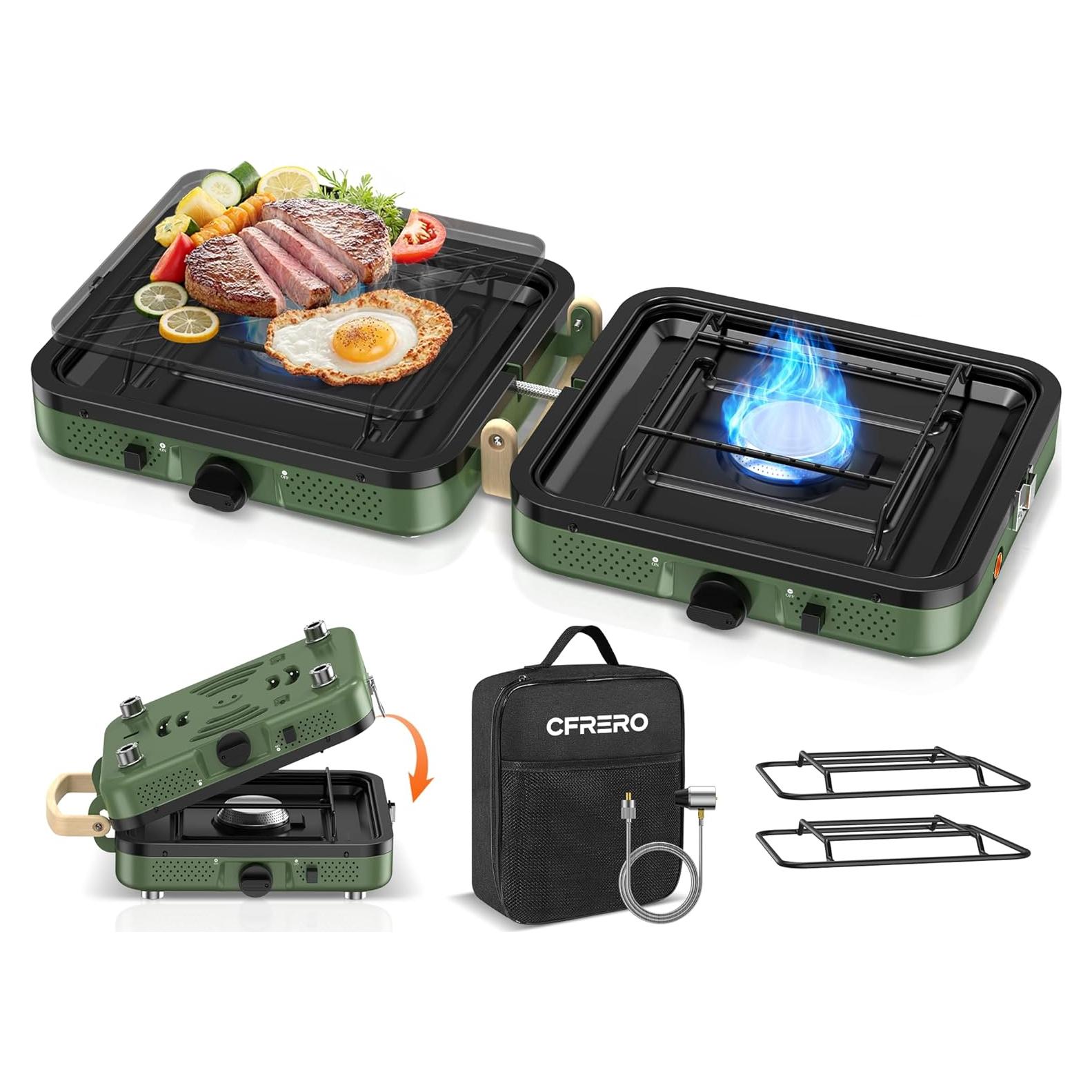 Estufa de Camping Plegable Propano 2 Quemadores KSL01 3.15 kg