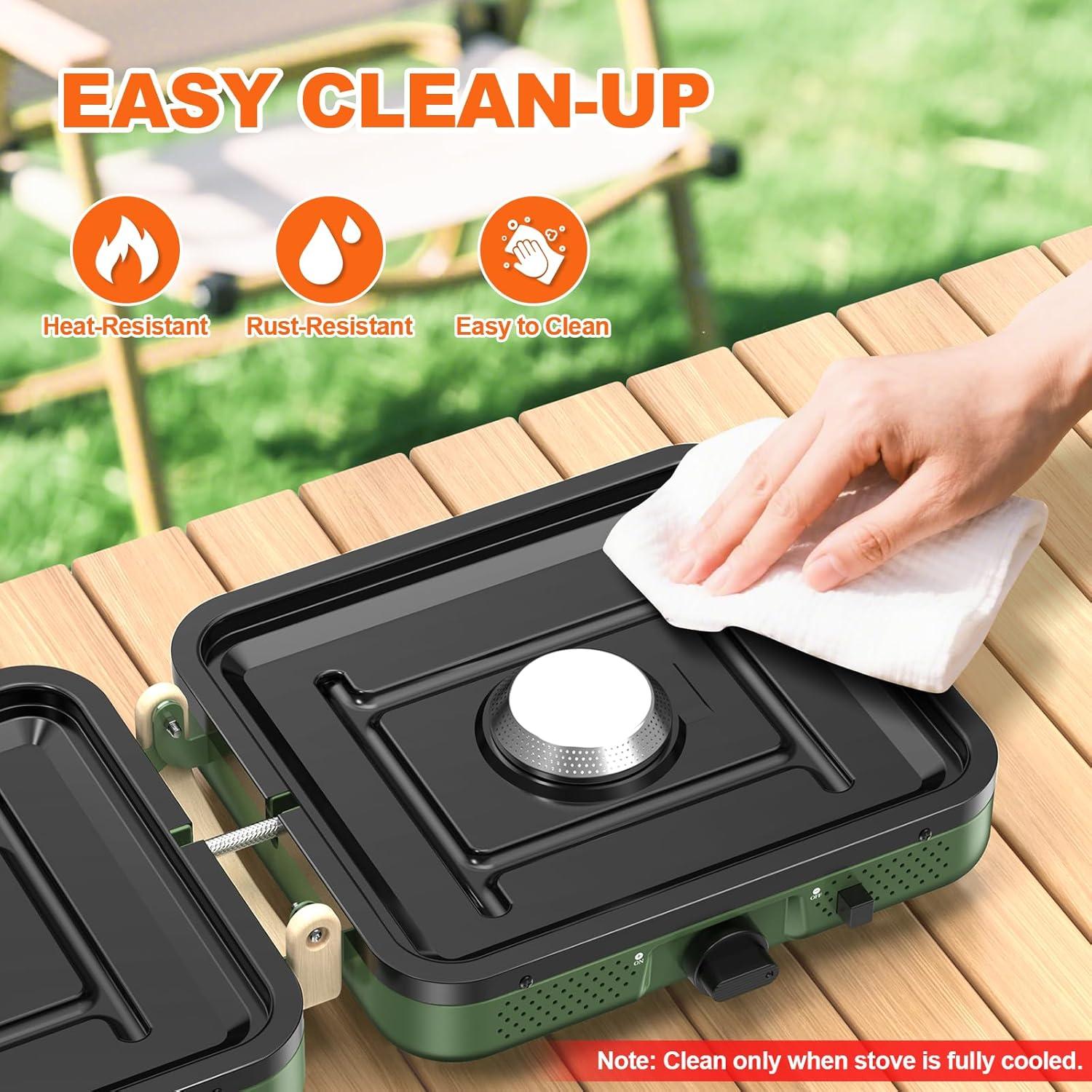 Estufa de Camping Plegable Propano 2 Quemadores KSL01 3.15 kg