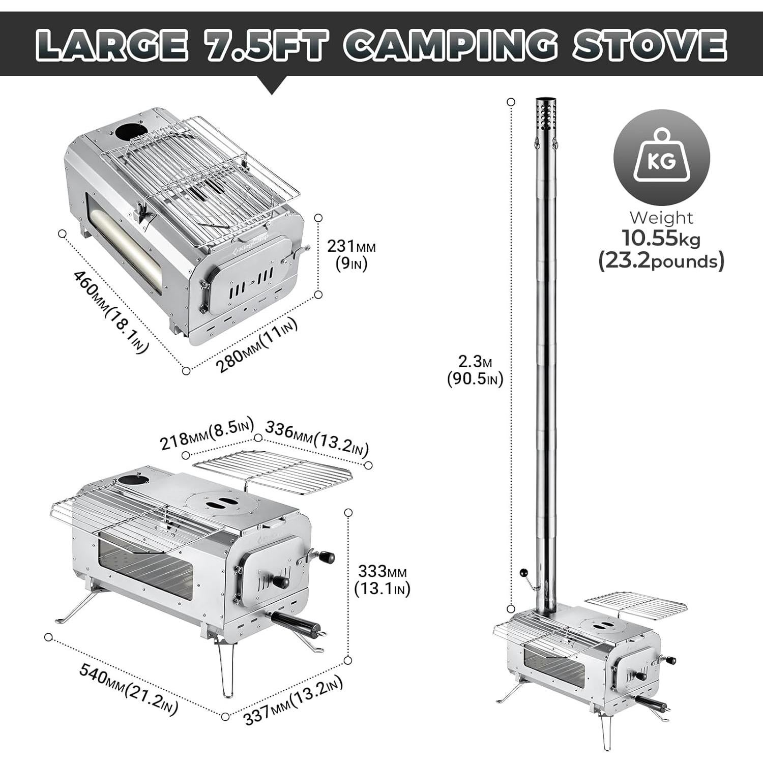 Estufa de Camping KingCamp KA2418 Plegable 11.8 kg