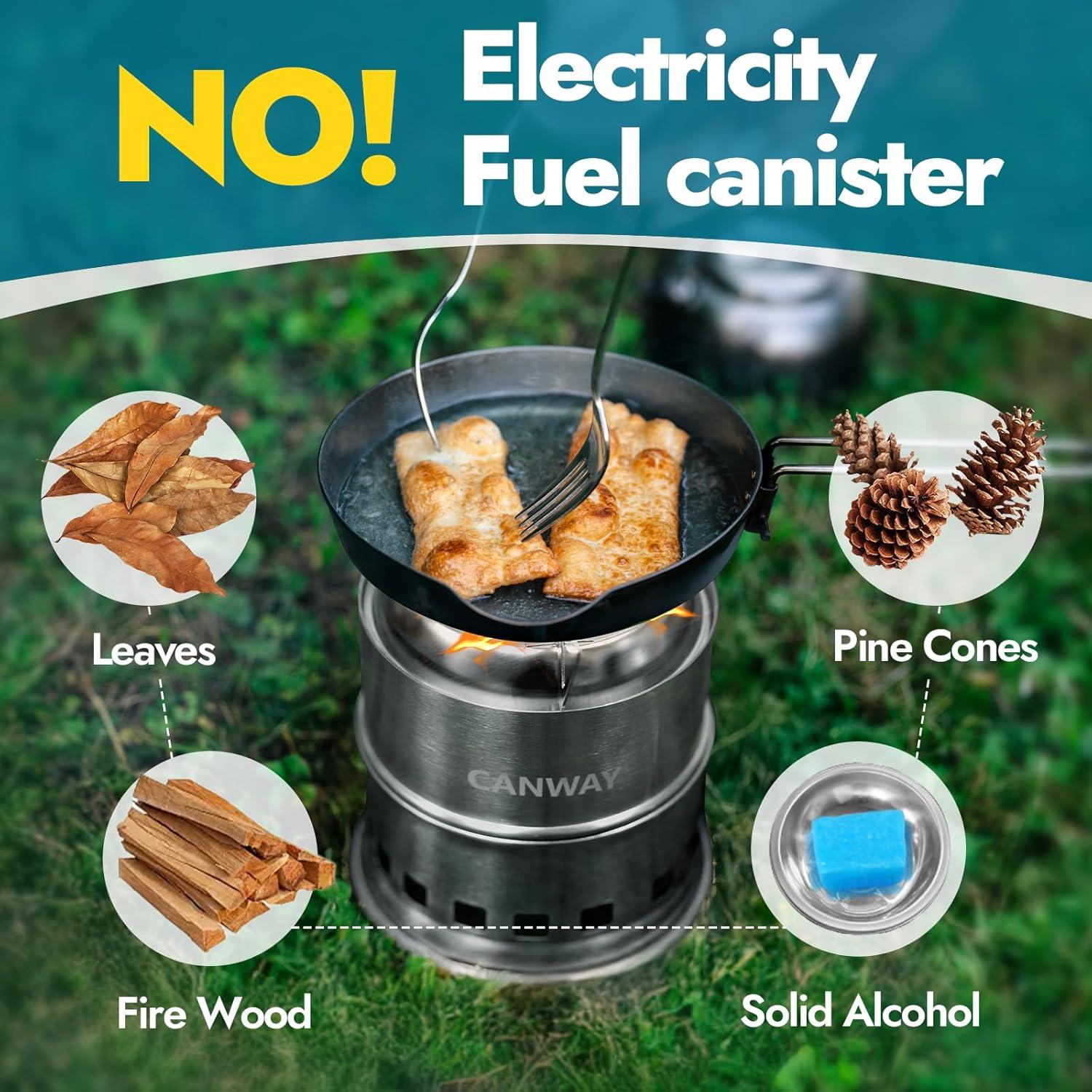 Cafetera Percoladora y Estufa de Camping CANWAY 9 Tazas Acero Inoxidable