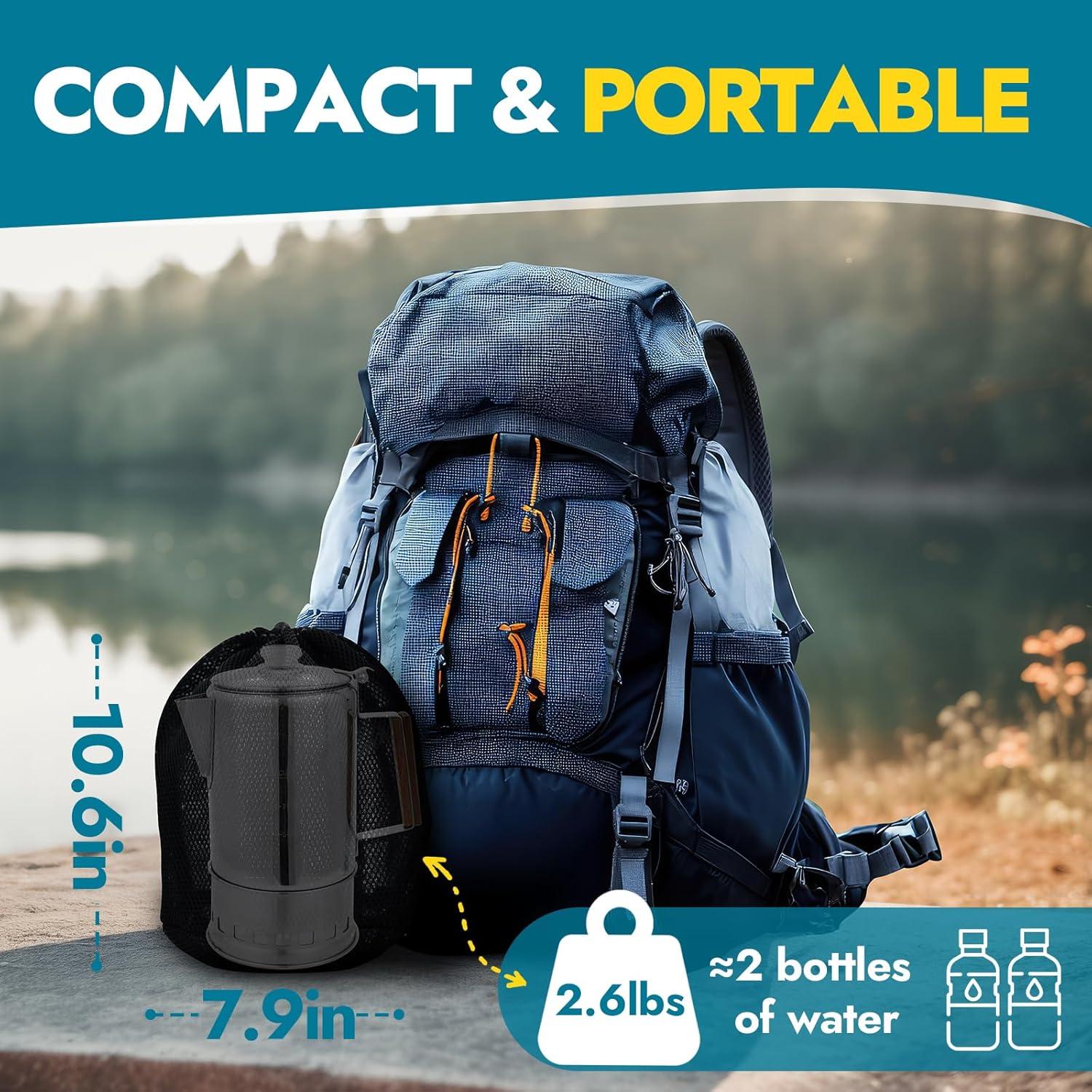 Cafetera Percoladora y Estufa de Camping CANWAY 9 Tazas Acero Inoxidable