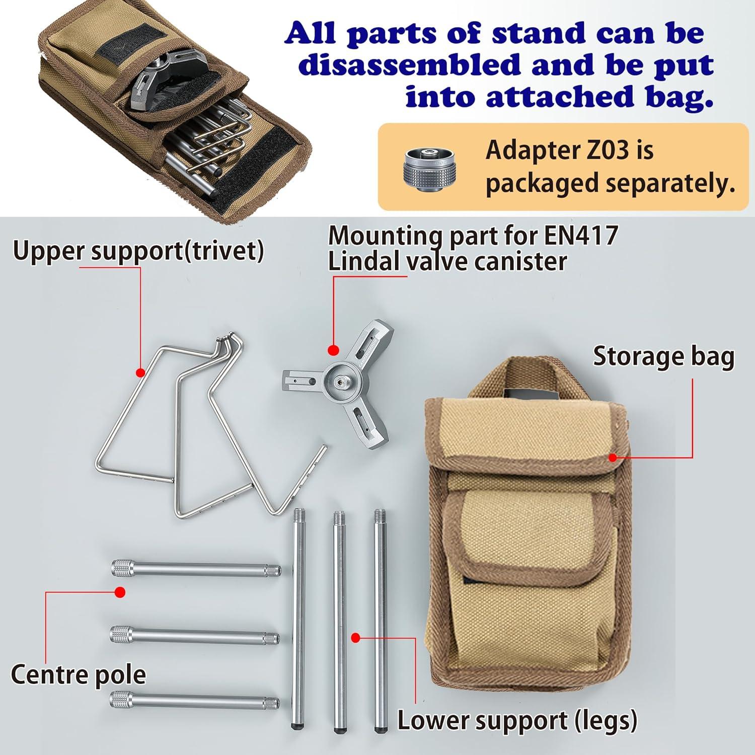 Estante de Cocina Campingmoon Z01 para Senderismo con Adaptador