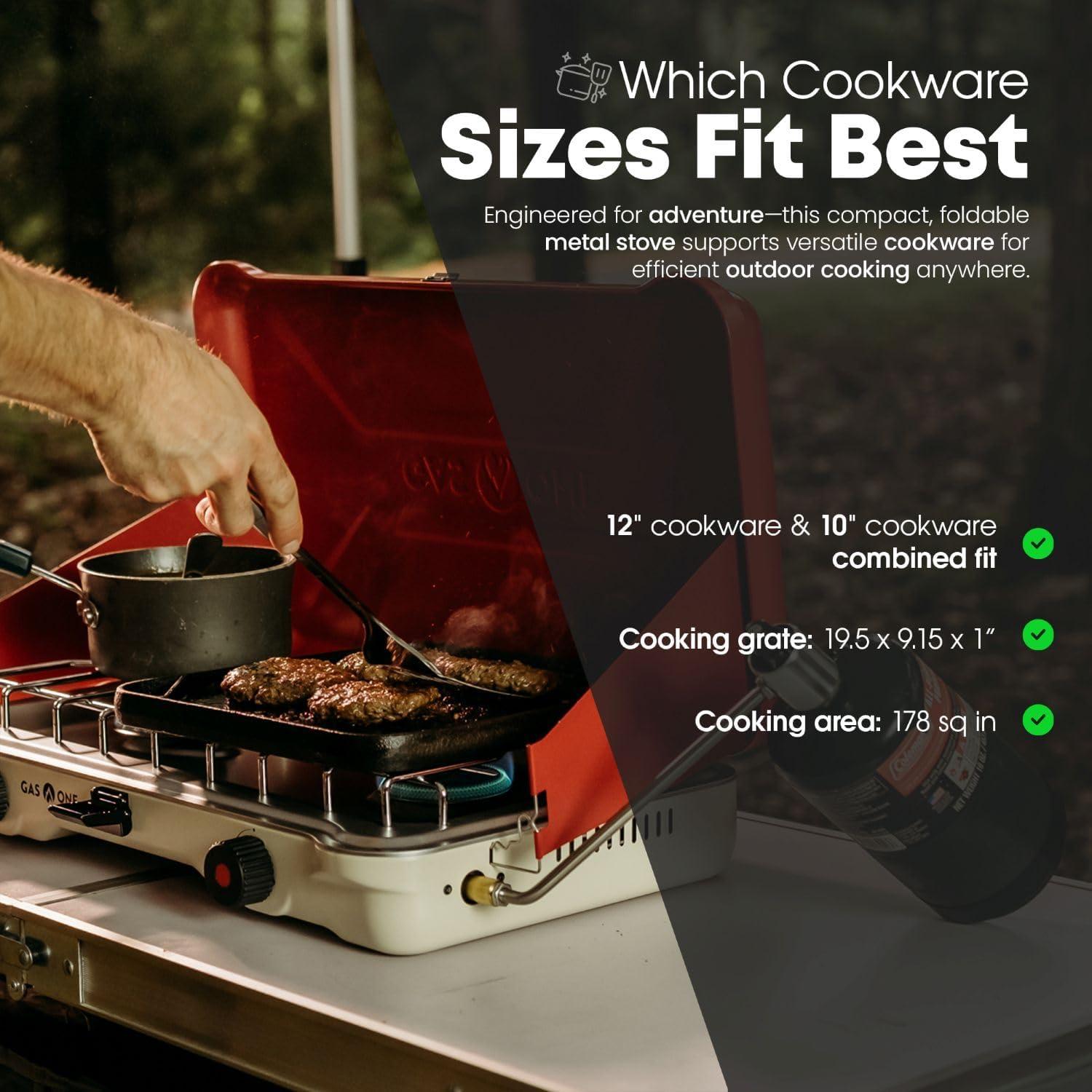 Estufa de Camping GasOne PS-2500RW Doble 22,000 BTU Roja