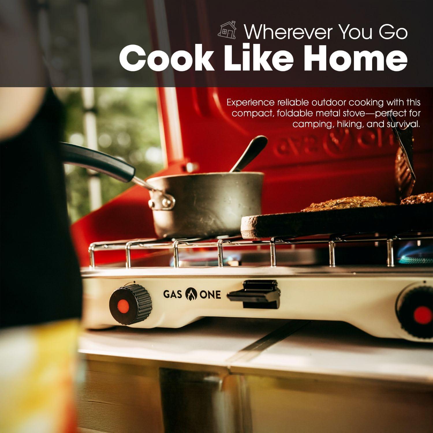 Estufa de Camping GasOne PS-2500RW Doble 22,000 BTU Roja