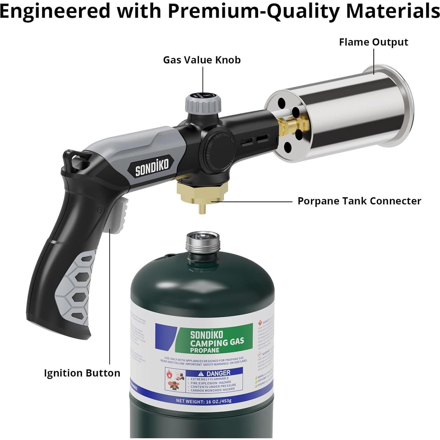 Antorcha de Propano Sondiko L8010 - 1800°C, Cocina y BBQ