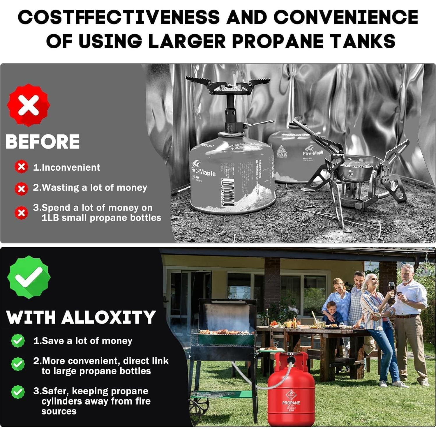 Adaptador de Manguera de Propano MOASKER 5 PIES y Regulador 5430