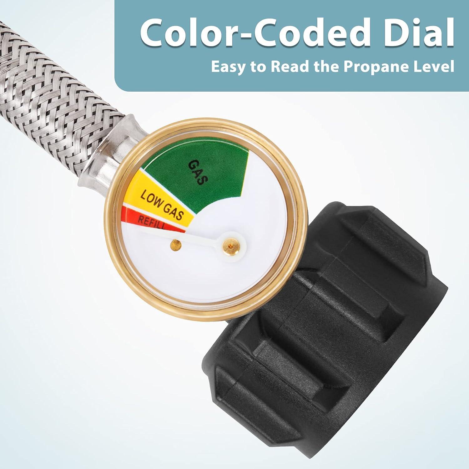 Adaptador de Manguera de Propano 1.83m SHINESTAR con Medidor