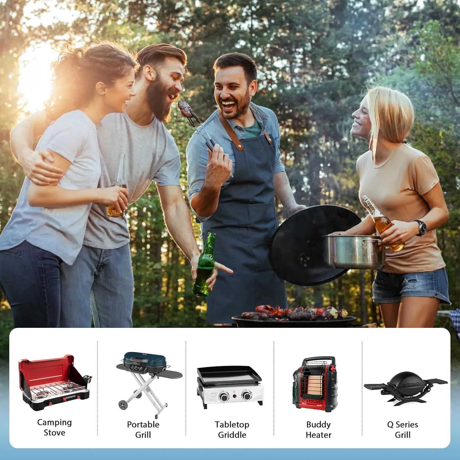 Adaptador de Manguera de Propano 1 lb a 20 lb Rushare 1.83 m