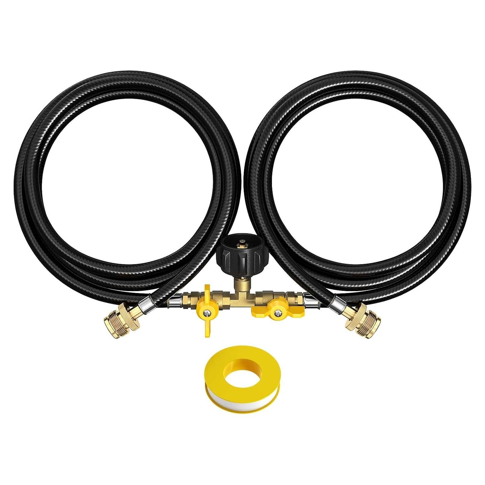 Manguera de Propano 5FT Alloxity 2 Vías con Válvula de Cierre