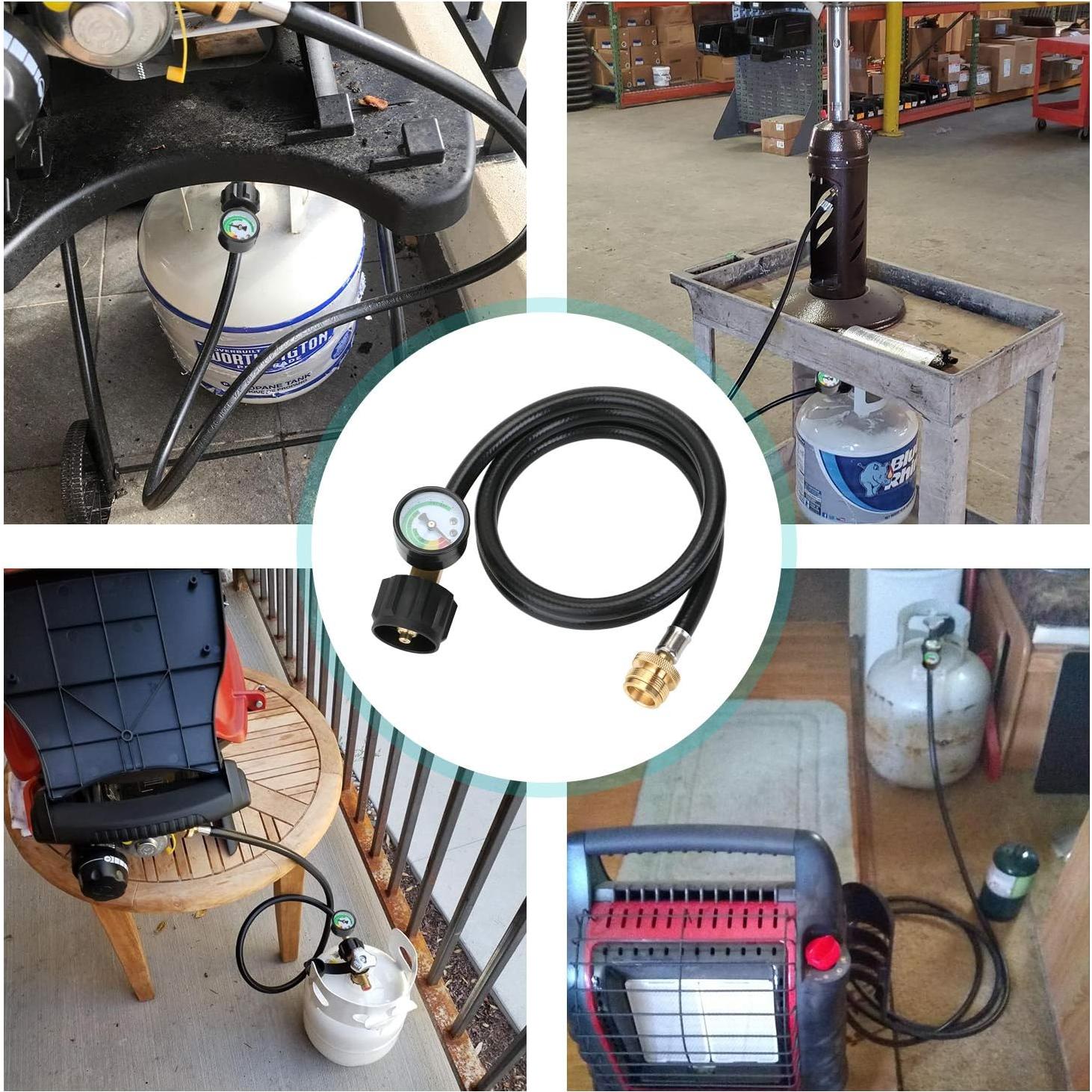 Adaptador de Manguera de Propano STYDDI 4FT con Medidor