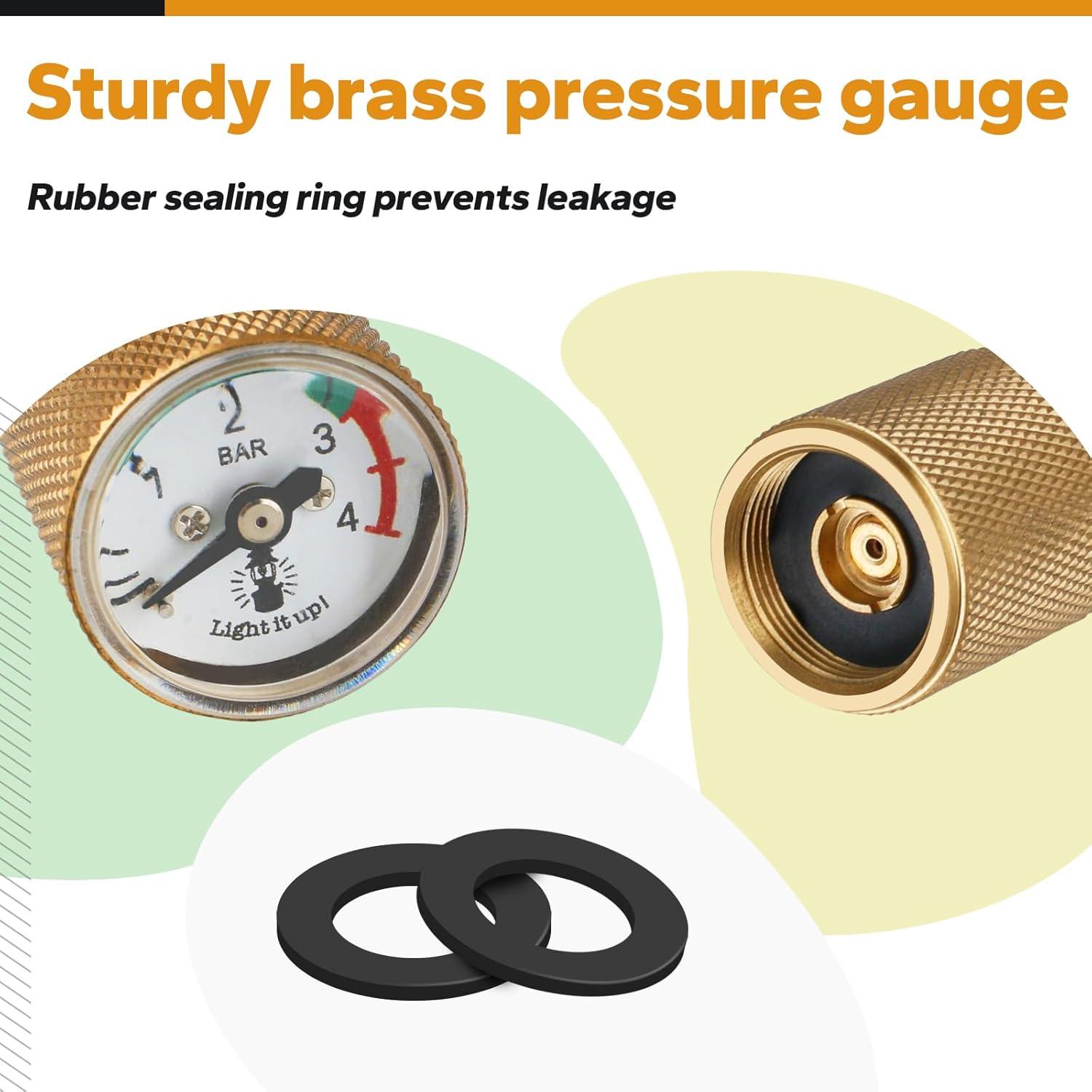 Tapa de Tanque de Gas con Manómetro SUNJIKA para Estufas Coleman