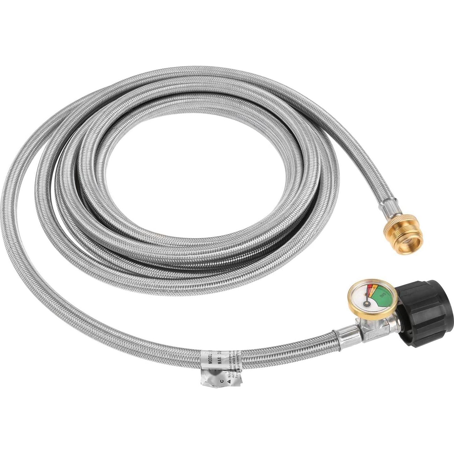 Manguera Adaptadora de Propano 15 pies Lemfema Acero Inoxidable