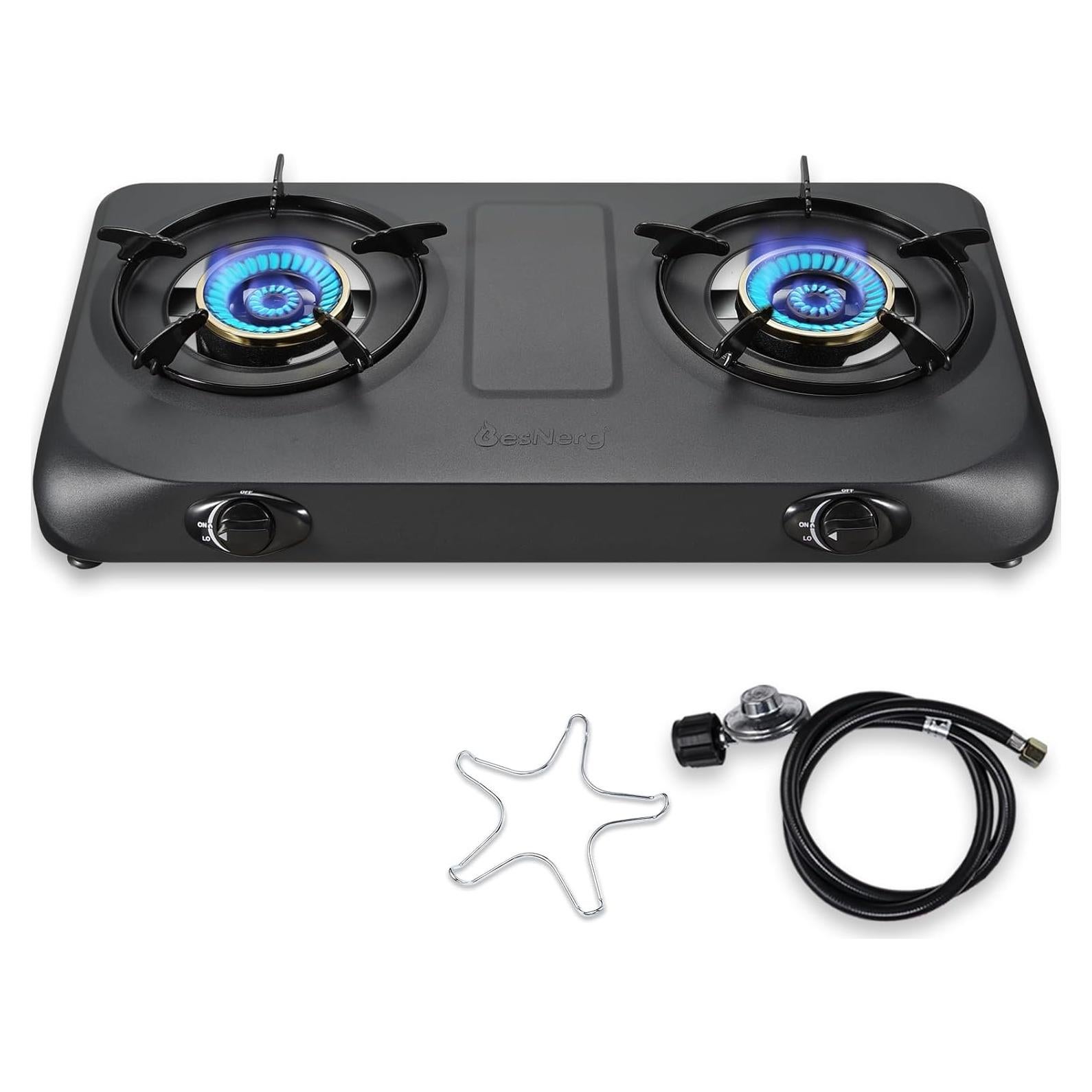 Estufa de Propano 2 Quemadores BesNerg 8KW con Regulador y Manguera