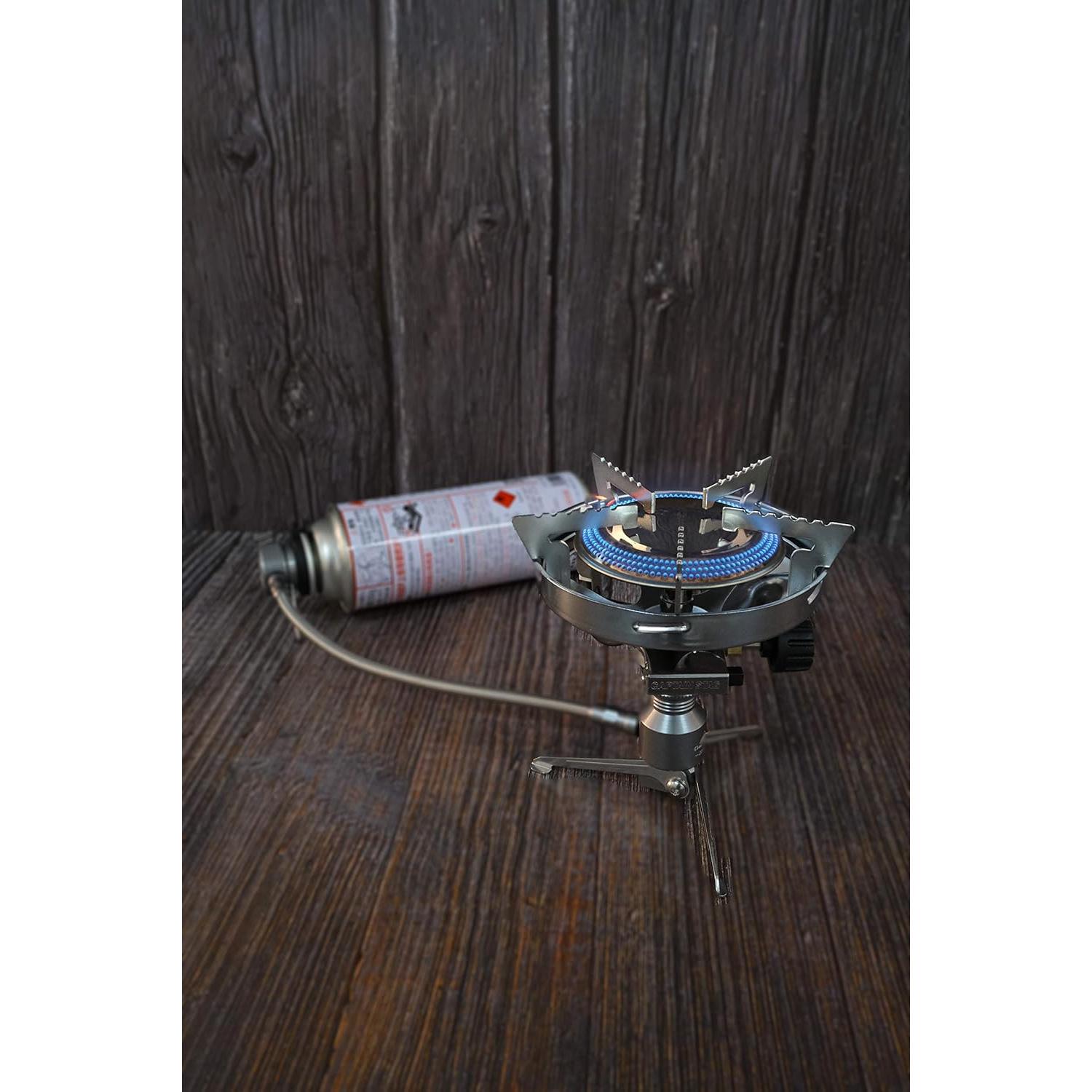 Adaptador de Butano Camping Moon VA-US-Z23 con Manguera de Acero