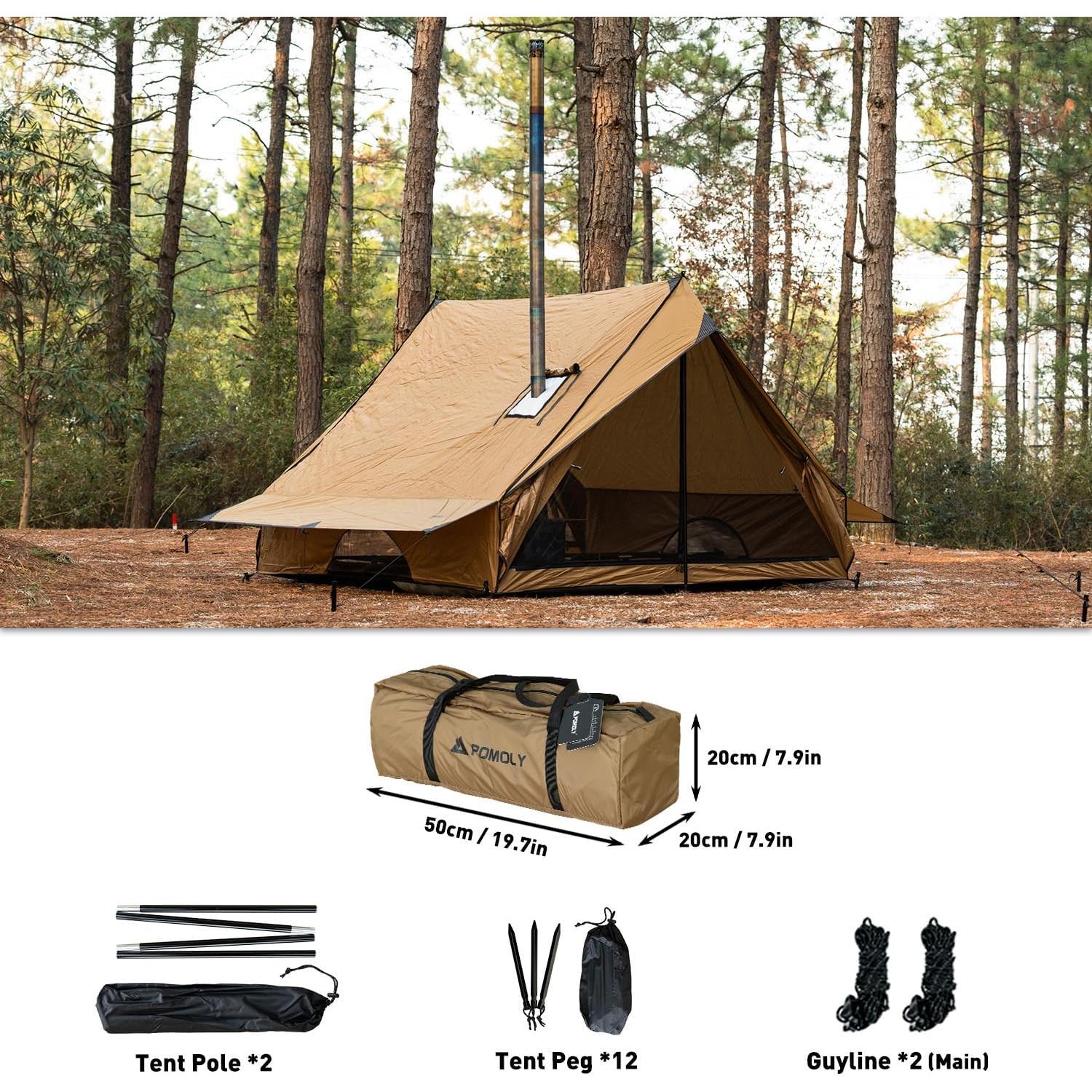 Carpa de Camping POMOLY CHALET 70 Pro 2-3 Personas Impermeable