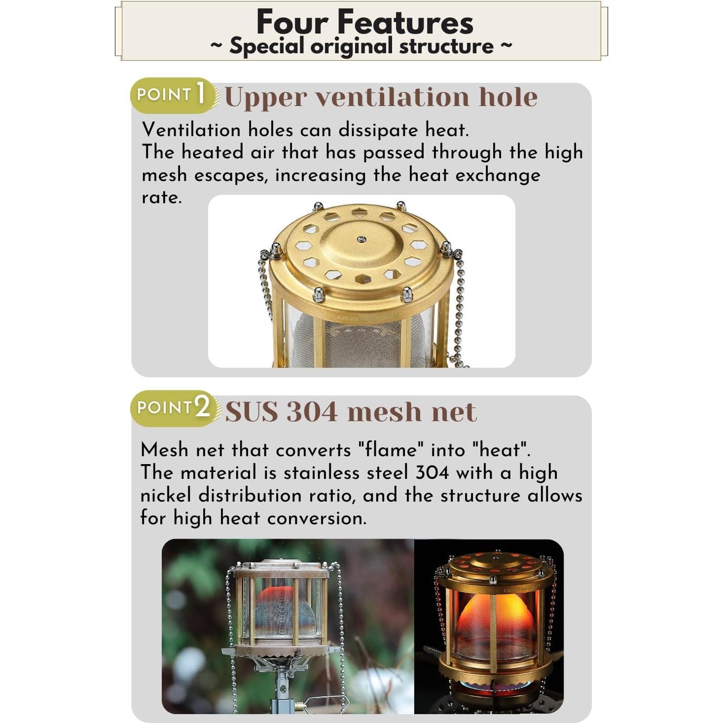 Calentador Infrarrojo Lejano Campingmoon NX-90 con Malla de Acero