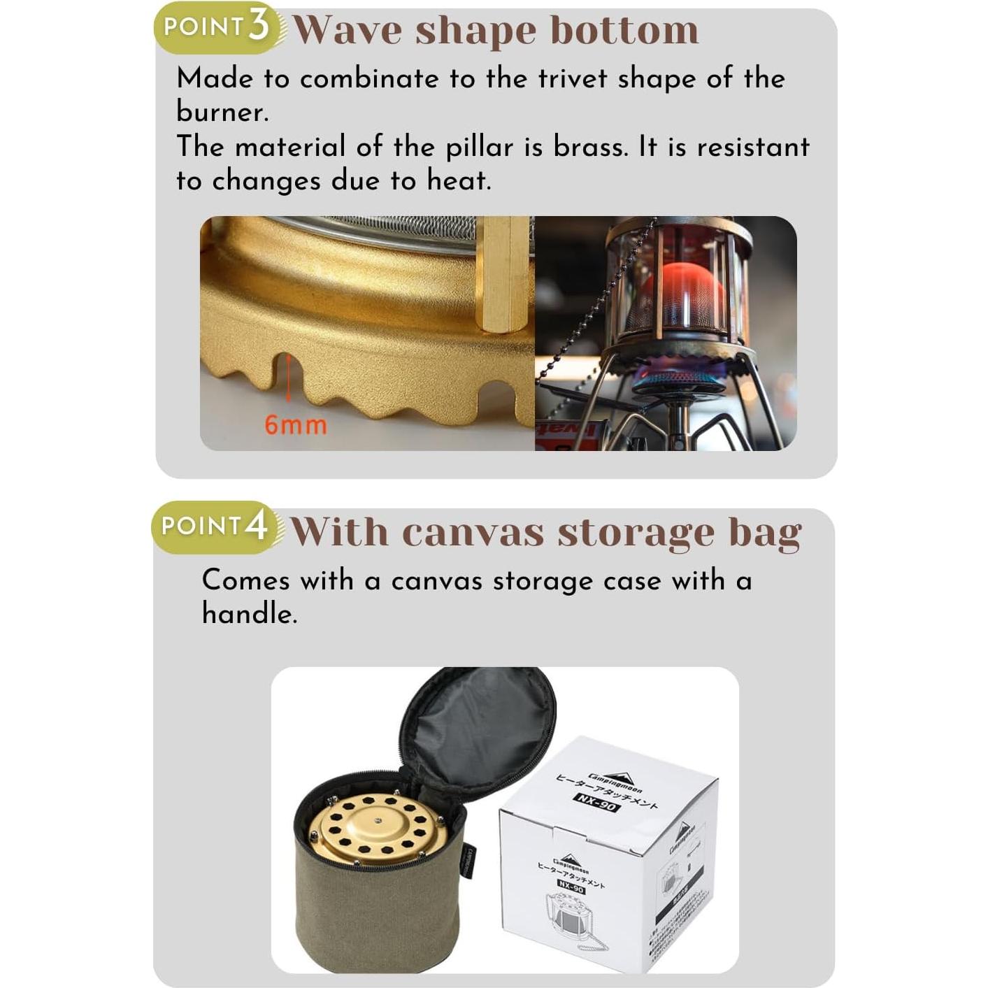 Calentador Infrarrojo Lejano Campingmoon NX-90 con Malla de Acero