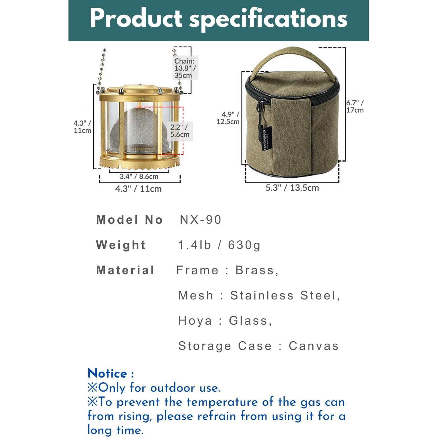 Calentador Infrarrojo Lejano Campingmoon NX-90 con Malla de Acero
