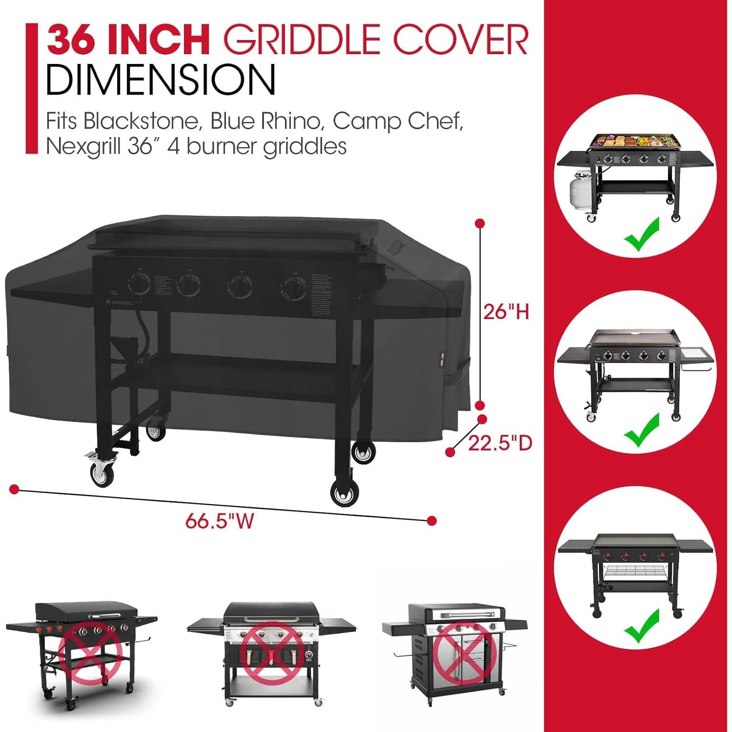 Cubierta de Plancha Unicook 169x57x66cm Impermeable para BBQ