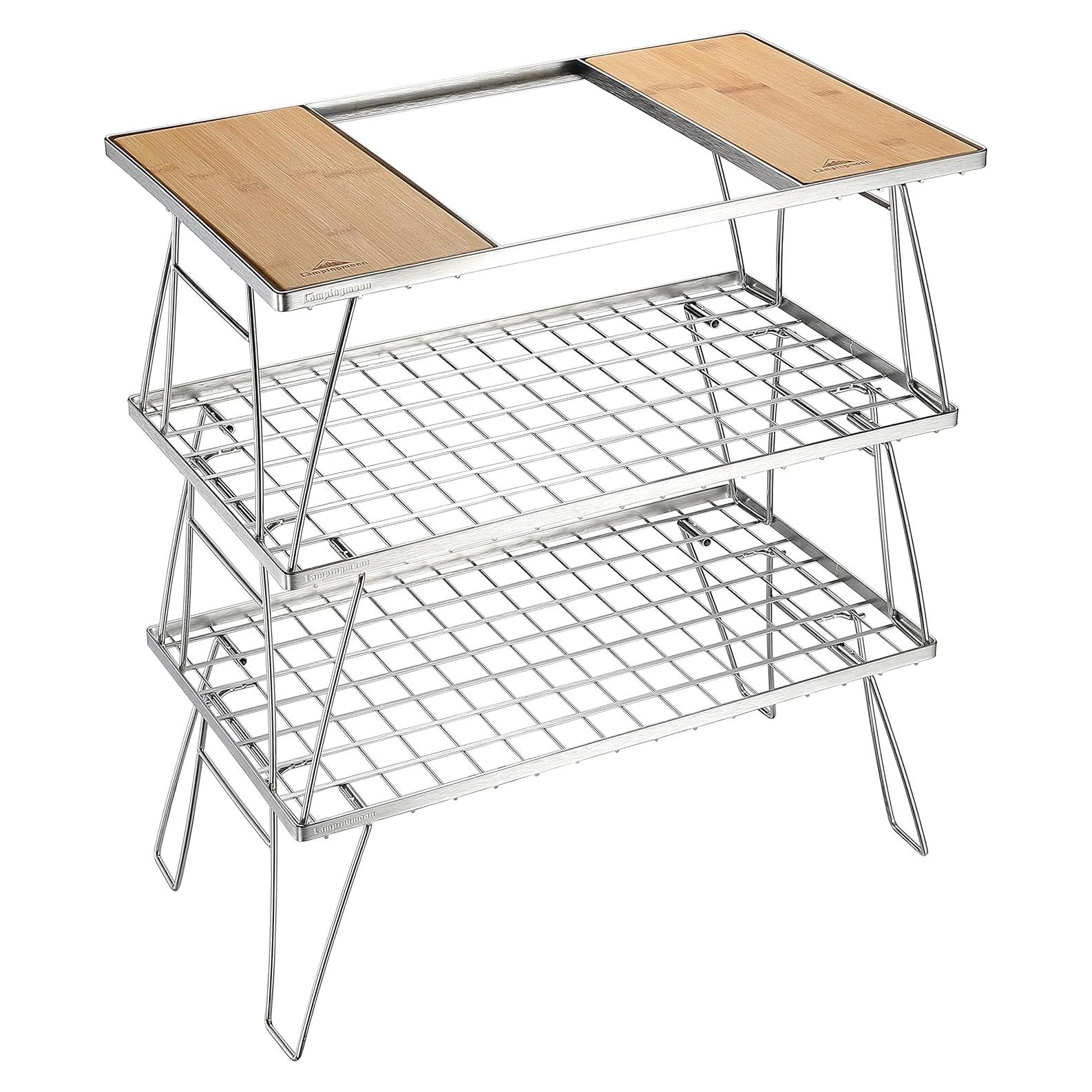 Mesa de Asado Campingmoon CK-3 Acero Inoxidable Plegable