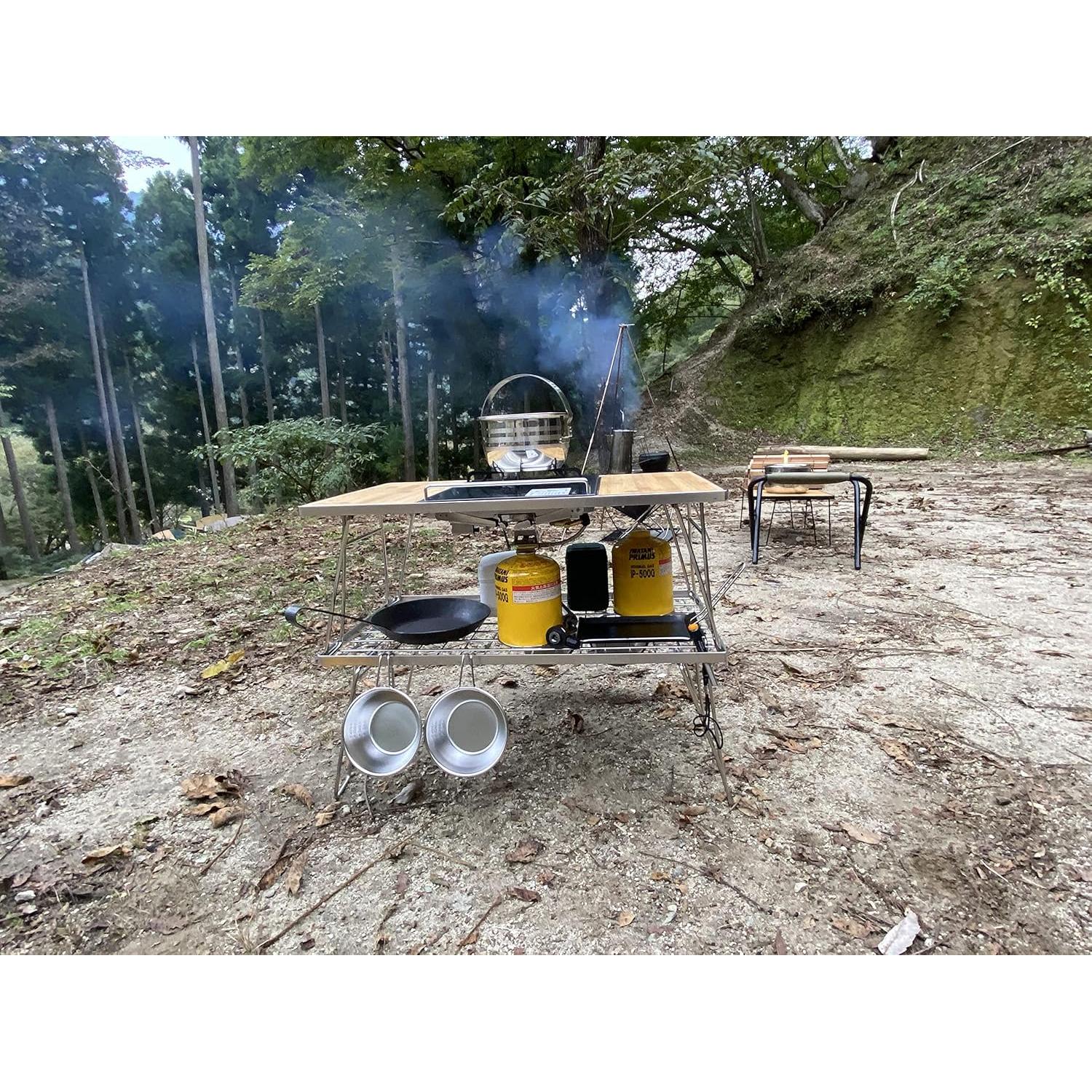 Mesa de Asado Campingmoon CK-3 Acero Inoxidable Plegable