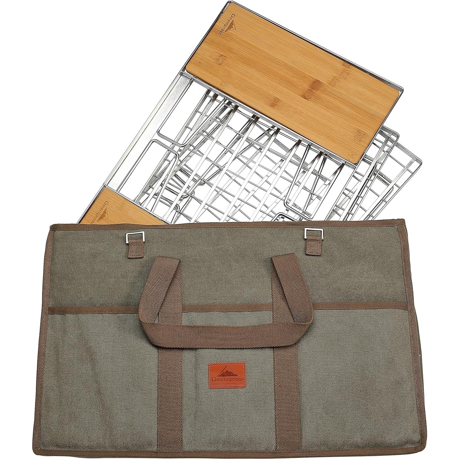 Mesa de Asado Campingmoon CK-3 Acero Inoxidable Plegable