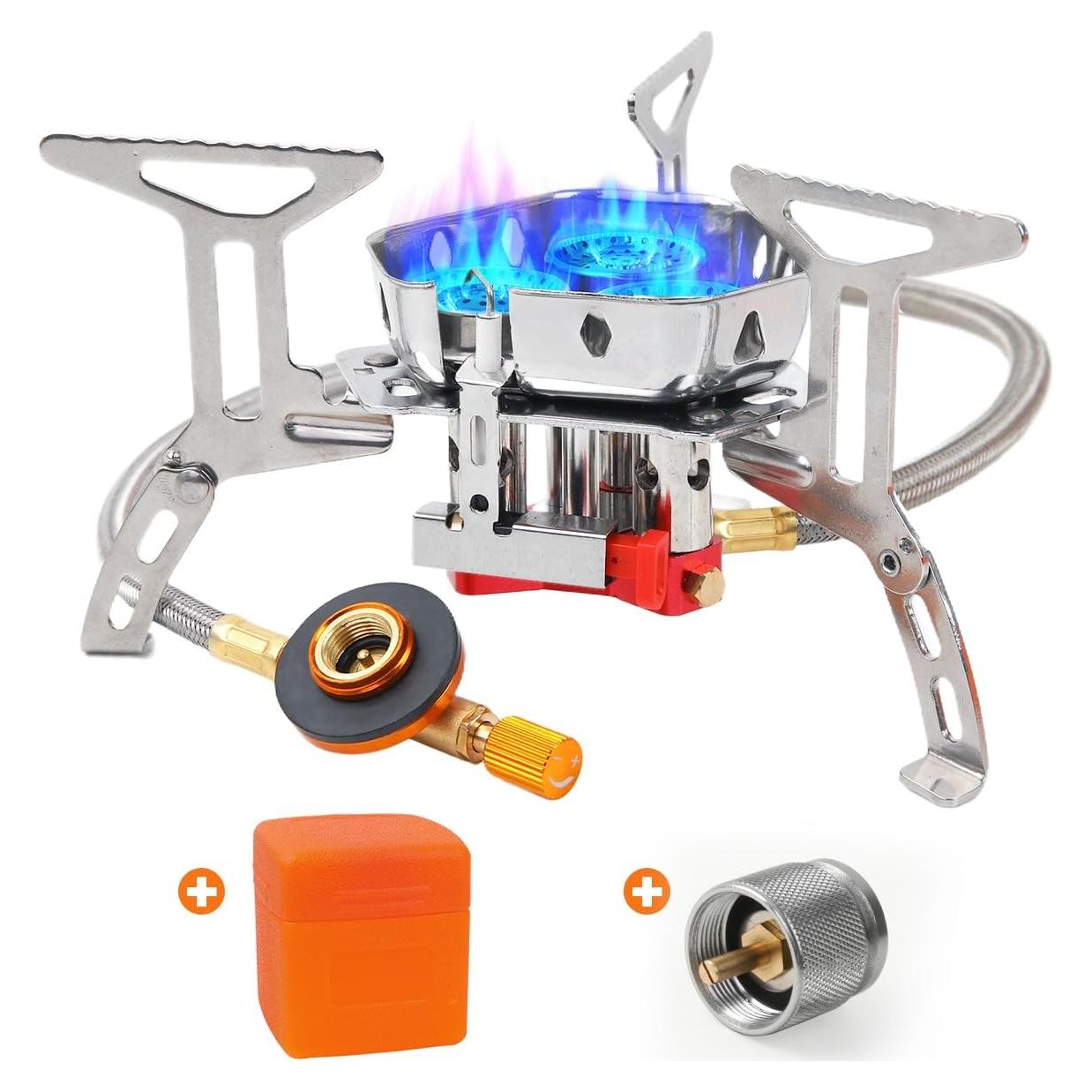 Estufa de Camping Portátil GEEKHOM 6800W Gas Propano Butano