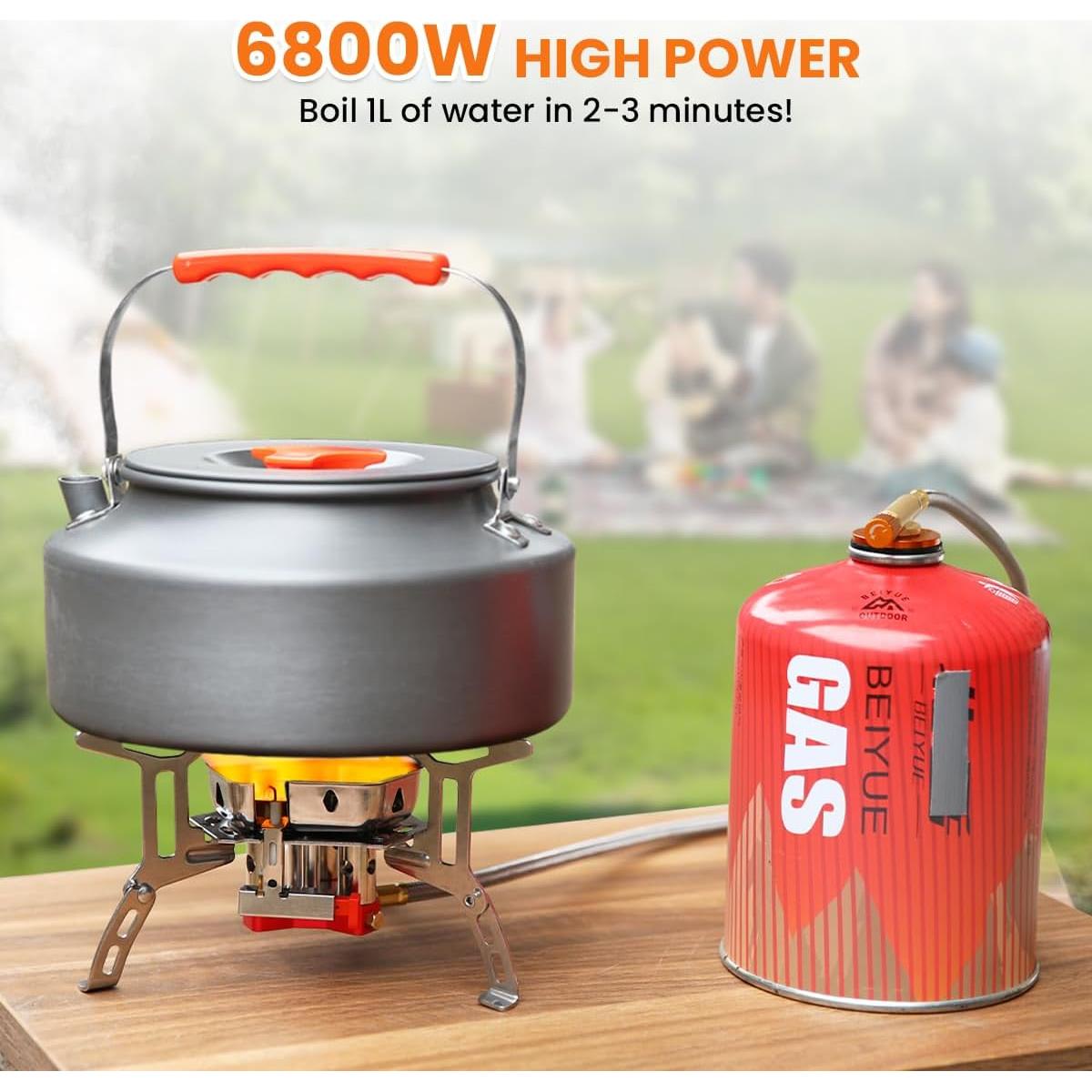 Estufa de Camping Portátil GEEKHOM 6800W Gas Propano Butano