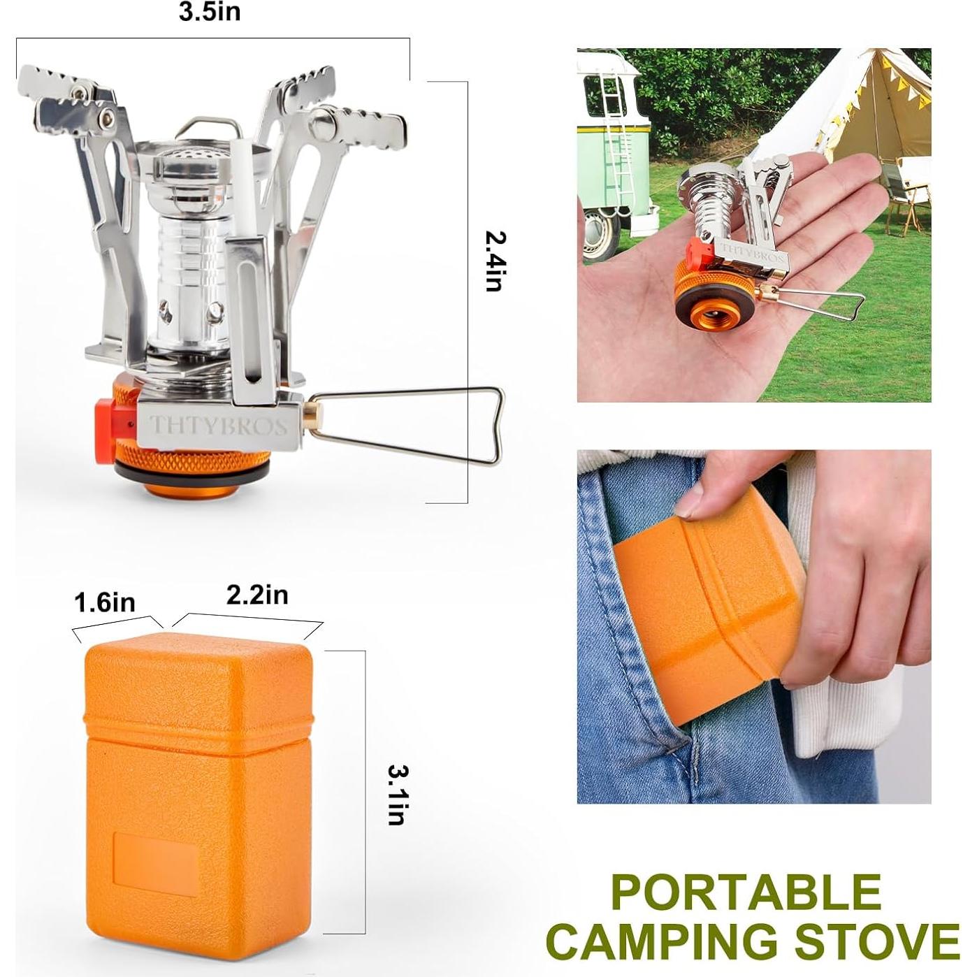 Estufa de Camping Portátil THTYBROS 3000W a Prueba de Viento