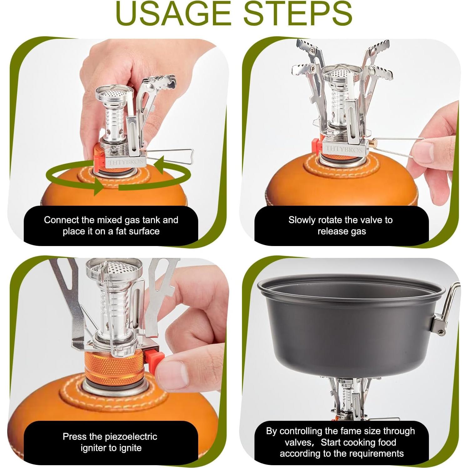 Estufa de Camping Portátil THTYBROS 3000W a Prueba de Viento