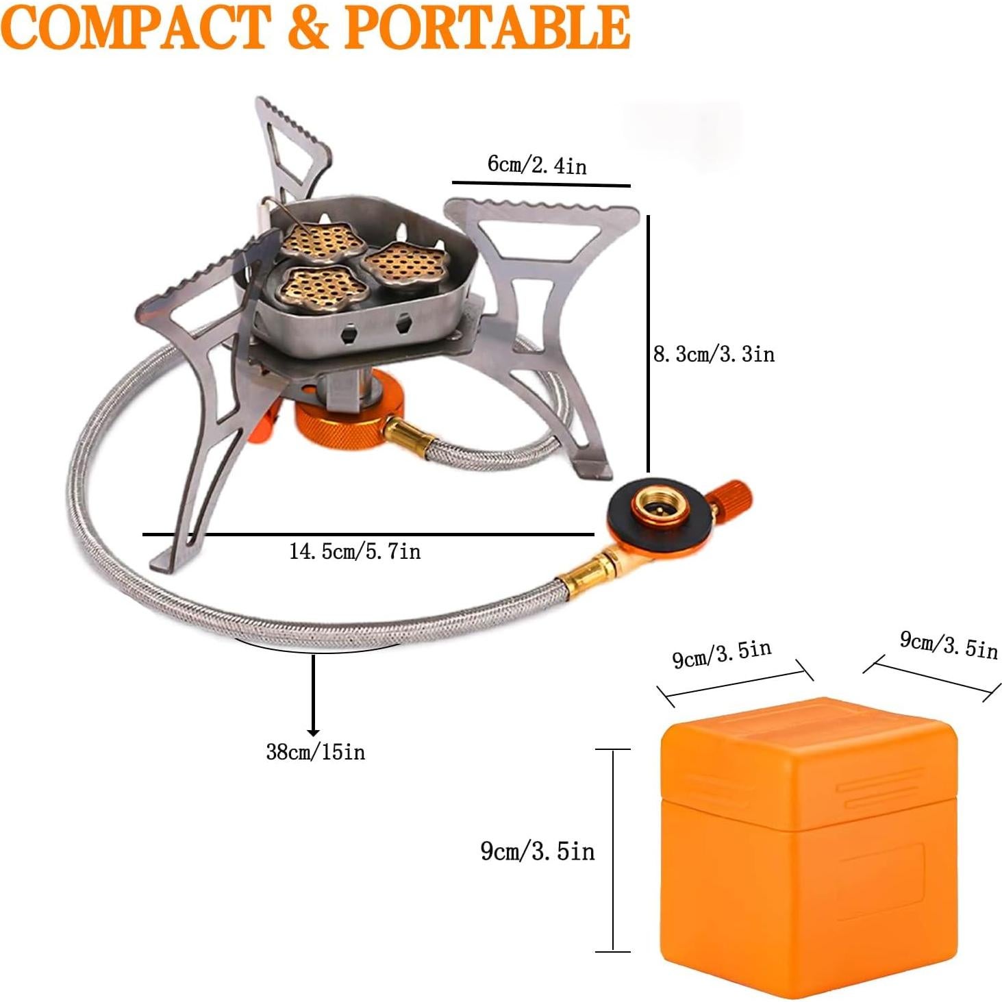 Estufa de Camping SVNVIOZ Plegable 5800W con Adaptadores