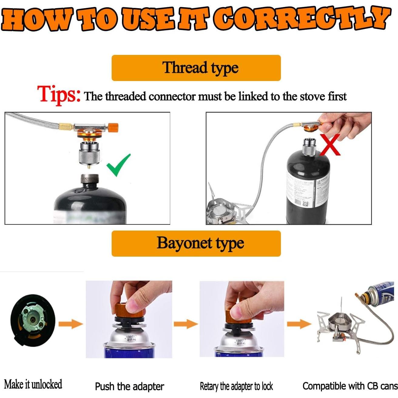 Estufa de Camping SVNVIOZ Plegable 5800W con Adaptadores