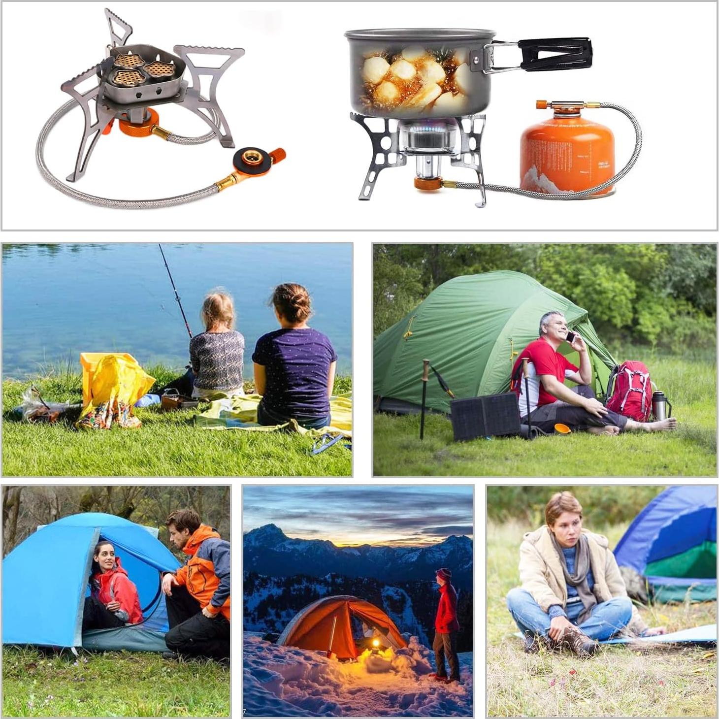 Estufa de Camping SVNVIOZ Plegable 5800W con Adaptadores
