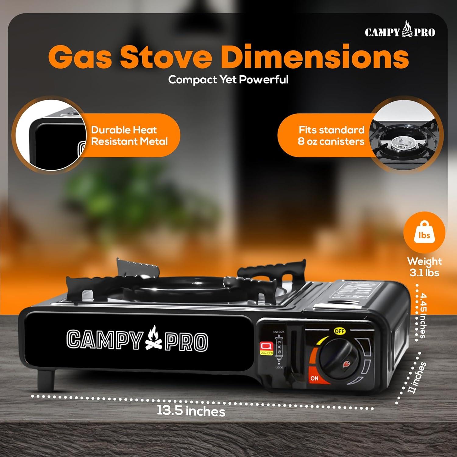 Estufa de Gas Butano Portátil Campy Pro AR1 - 1.02 kg