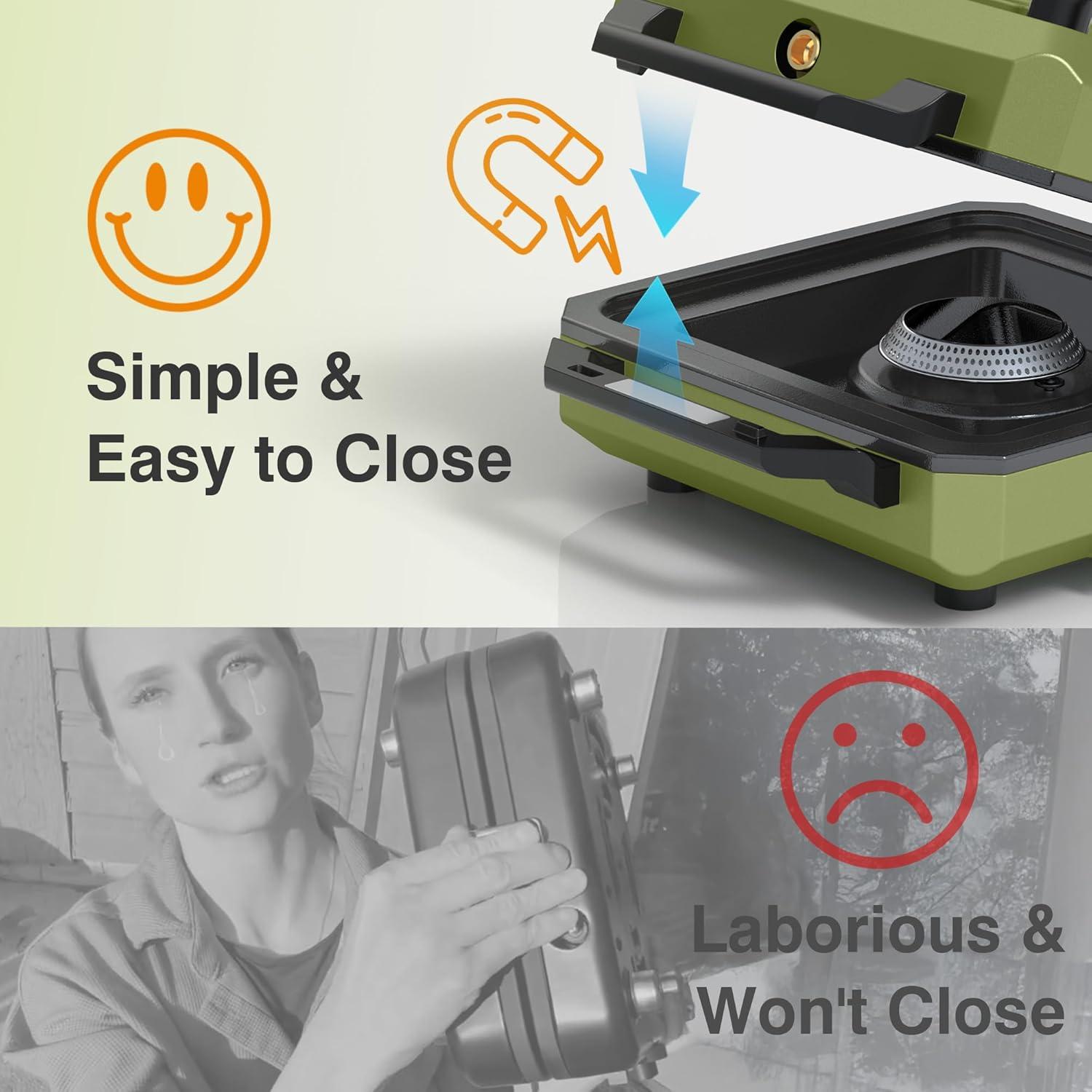 Estufa de Camping ODSD 2 Quemadores 20000 BTU Plegable Verde