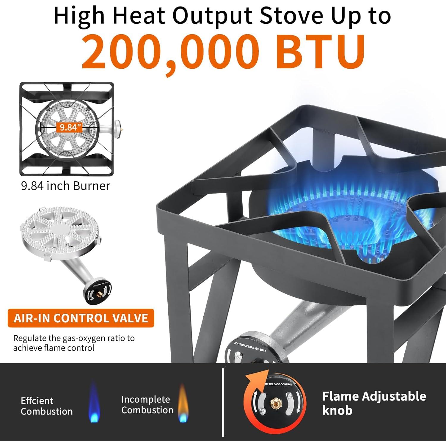 Estufa de Camping Propano SKOK 200,000 BTU 1 Quemador Portátil