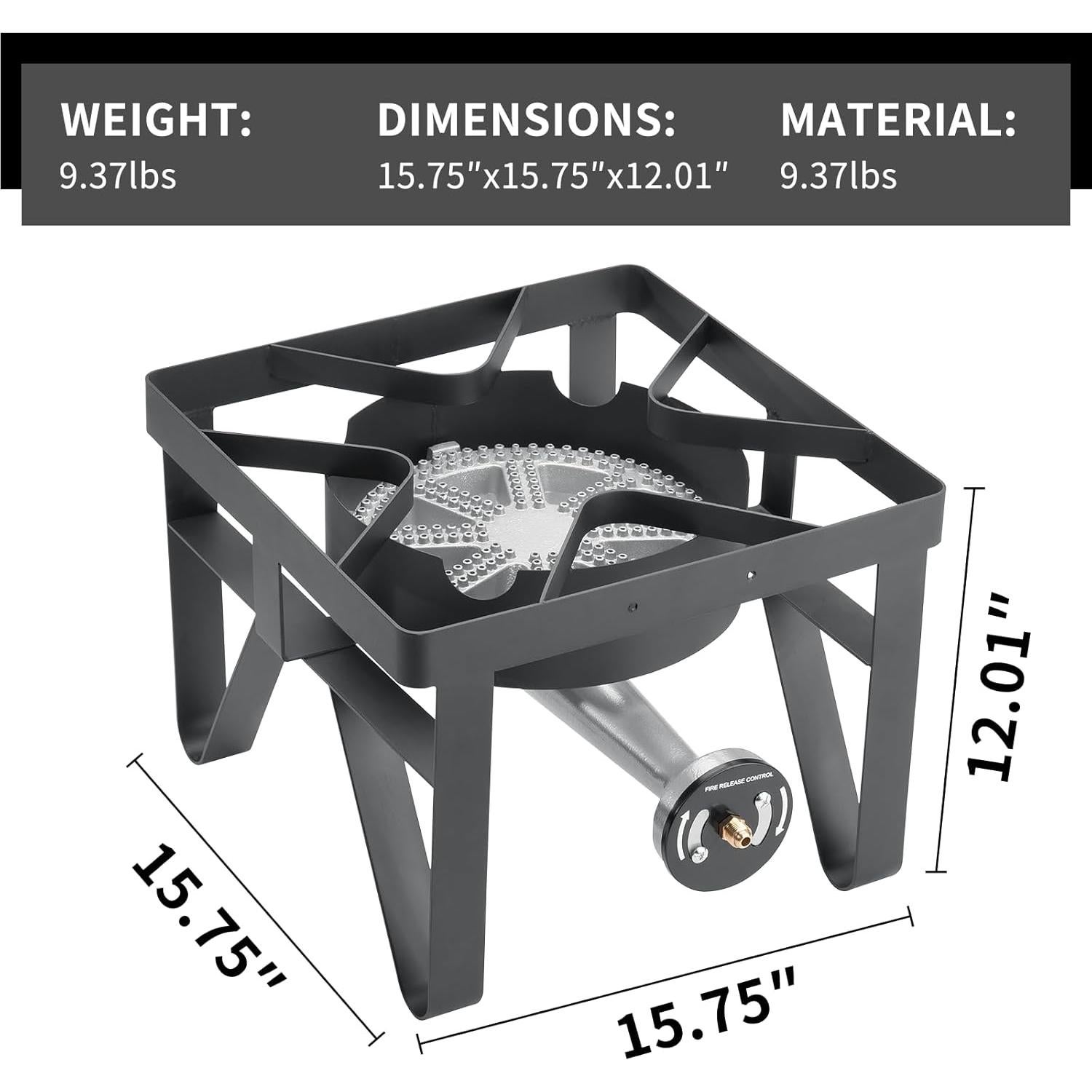 Estufa de Camping Propano SKOK 200,000 BTU 1 Quemador Portátil