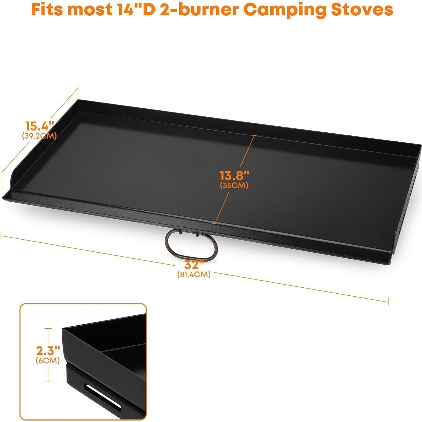 Parrilla Universal Antiadherente Stanbroil 2 Quemadores 81.3x35.6cm