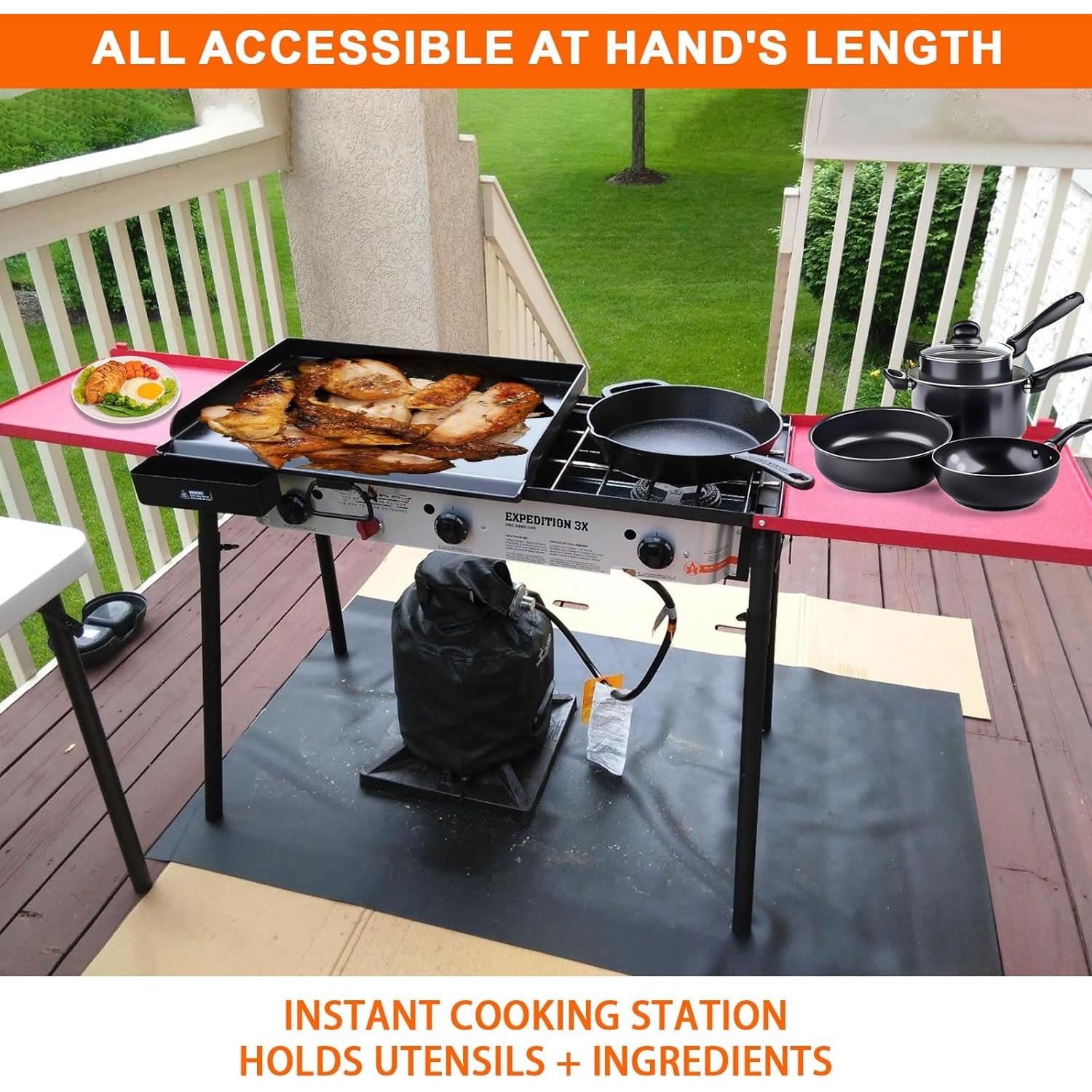 Juego de Estantes Laterales Plegables BBQ Future para Estufas de 3 Quemadores