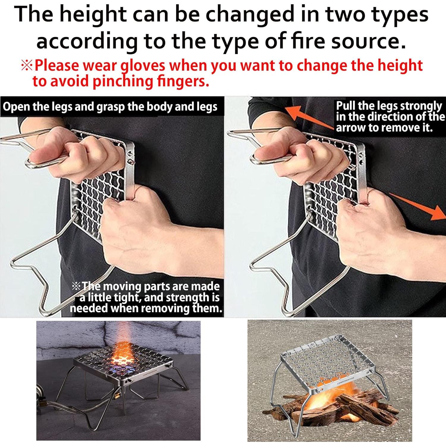 Parrilla de Camping Plegable Camping Moon VA-US-MS-1011 Acero Inoxidable