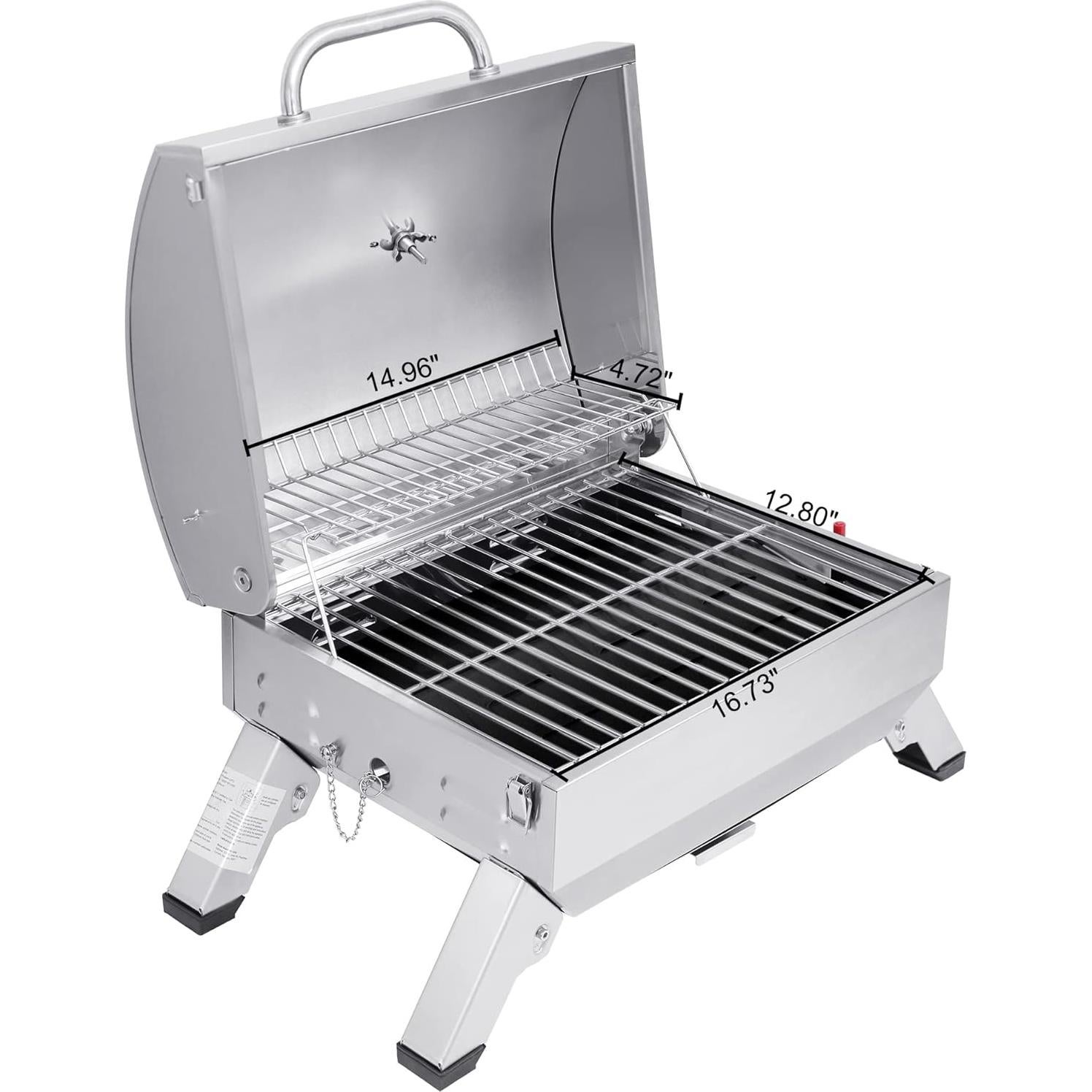 Parrilla Portátil de Gas Royal Gourmet GT1001, Acero Inoxidable