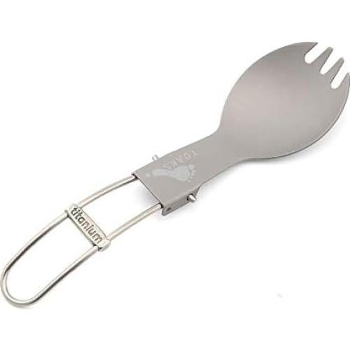 Cuchara Tenedor Plegable Titanio TOAKS 165mm con Bolsa