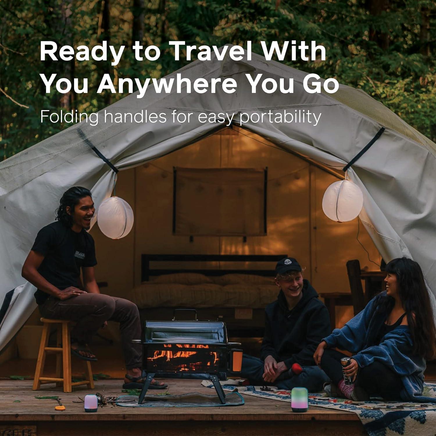 Enamel Coated Grill Cover Lid for FirePit, Works with Charcoal and Firewood Cooking