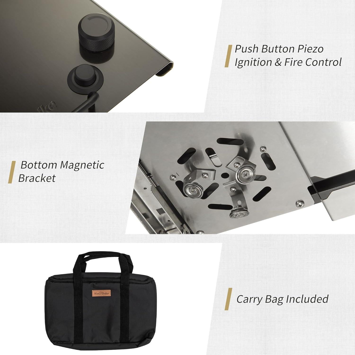 Estufa de Gas Camping Naturehike IGT Plegable 4000W