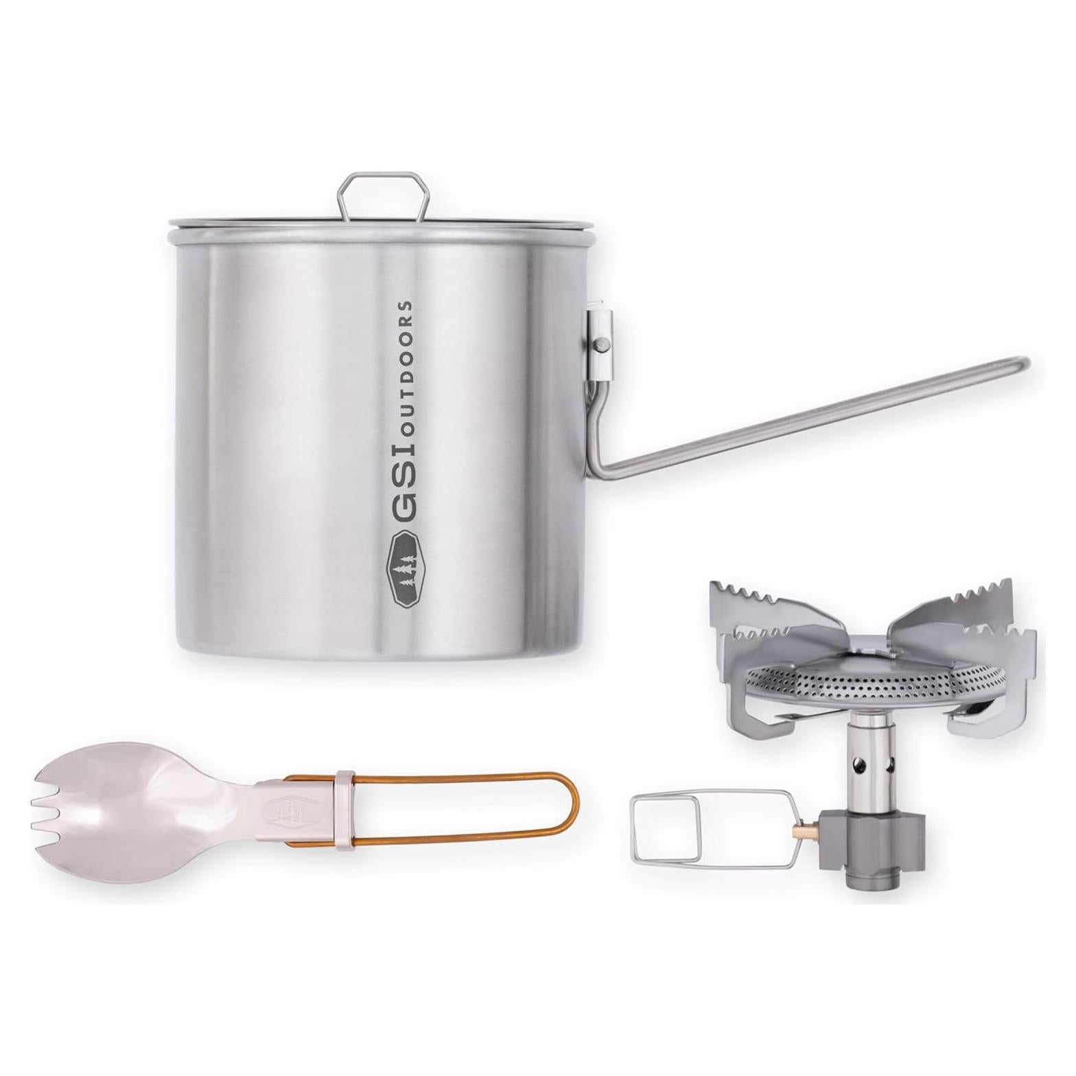 Conjunto de Cocina Compacto GSI Outdoors Glacier 68199 - Acero Inoxidable