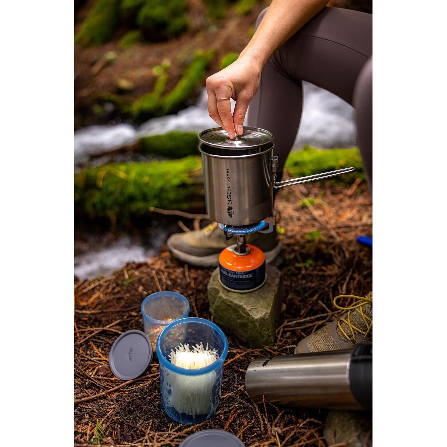 Conjunto de Cocina Compacto GSI Outdoors Glacier 68199 - Acero Inoxidable