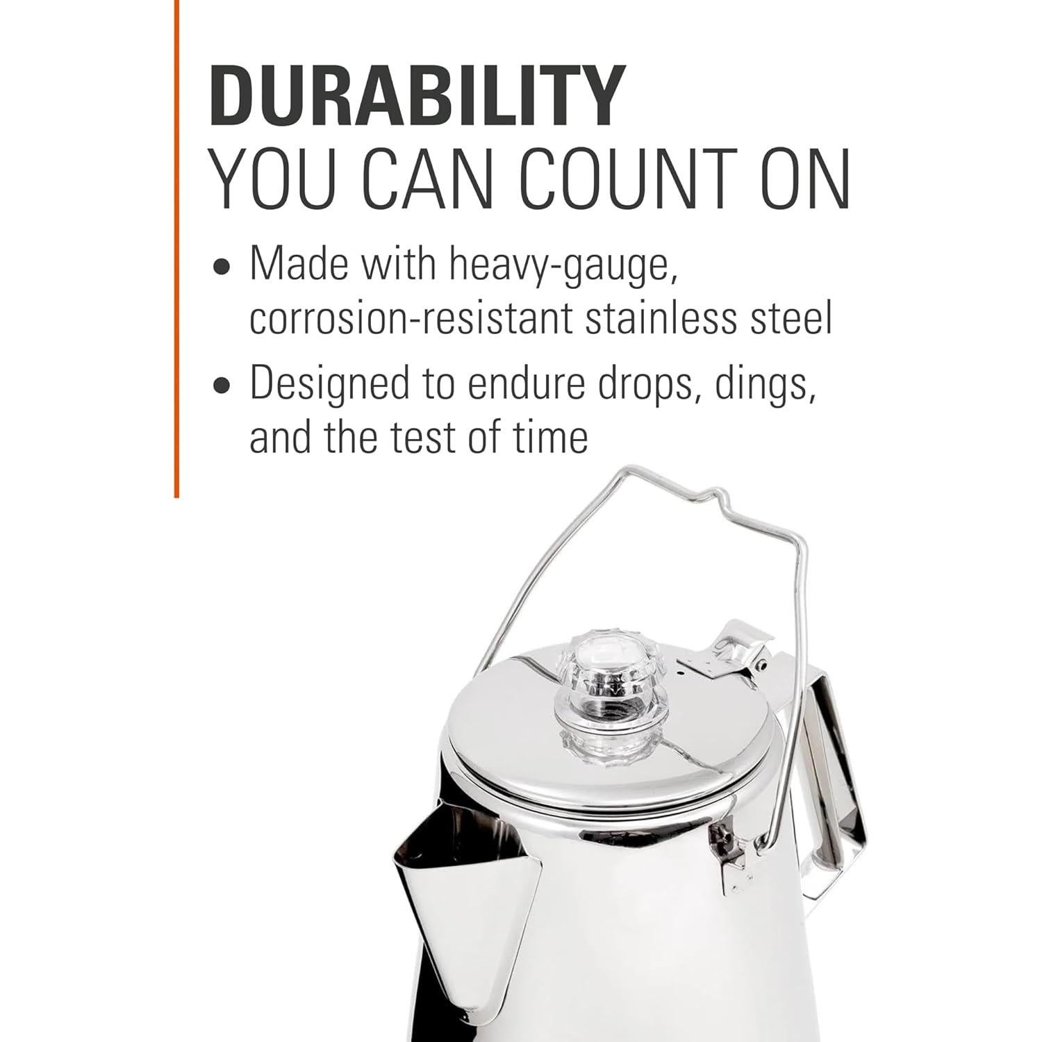 Percolador de Café GSI Outdoors 8 Tazas Acero Inoxidable